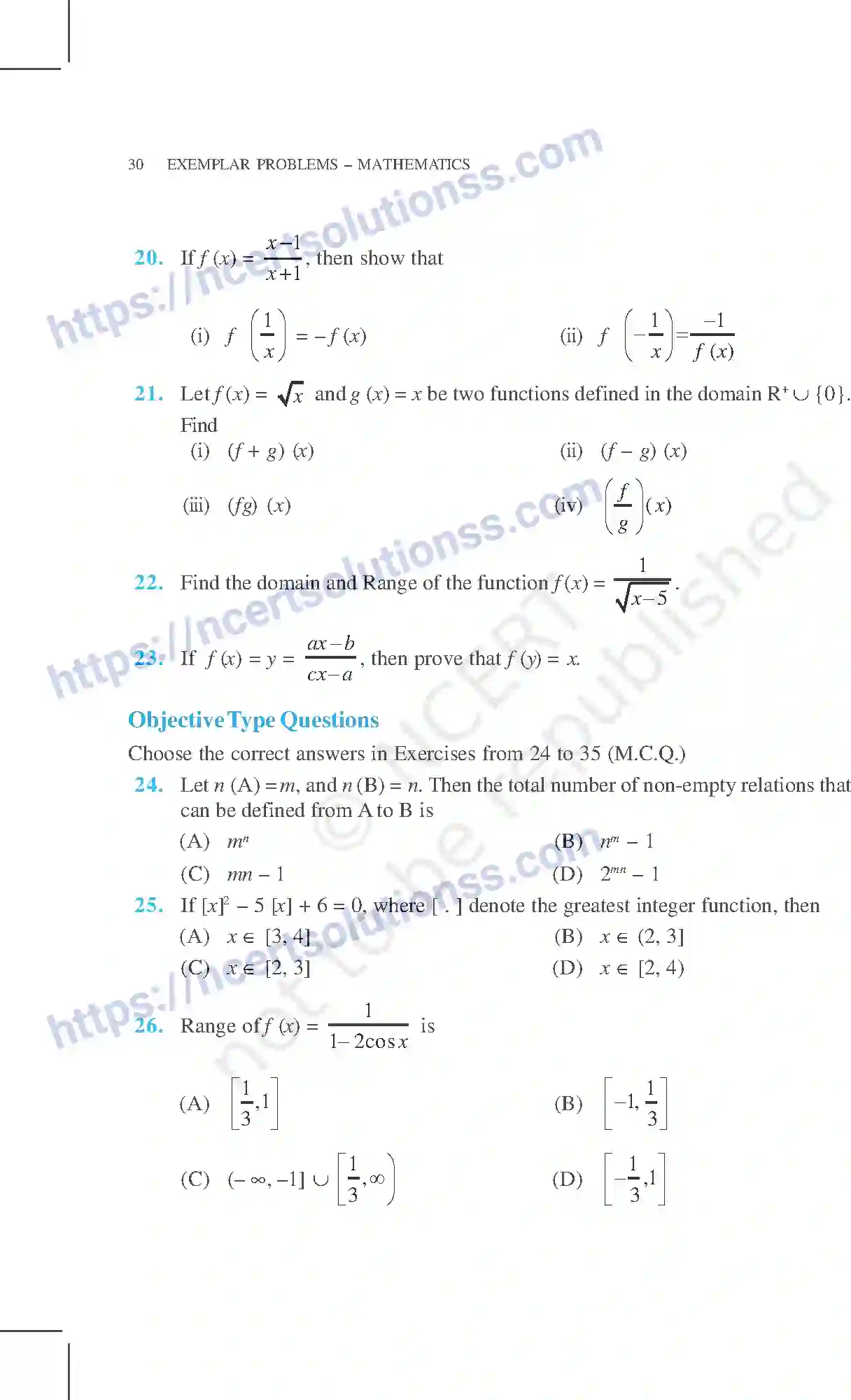 NCERT-Exemplar-Questions-Class-11-Mathematics--Relations-And-Functions-72-page-12