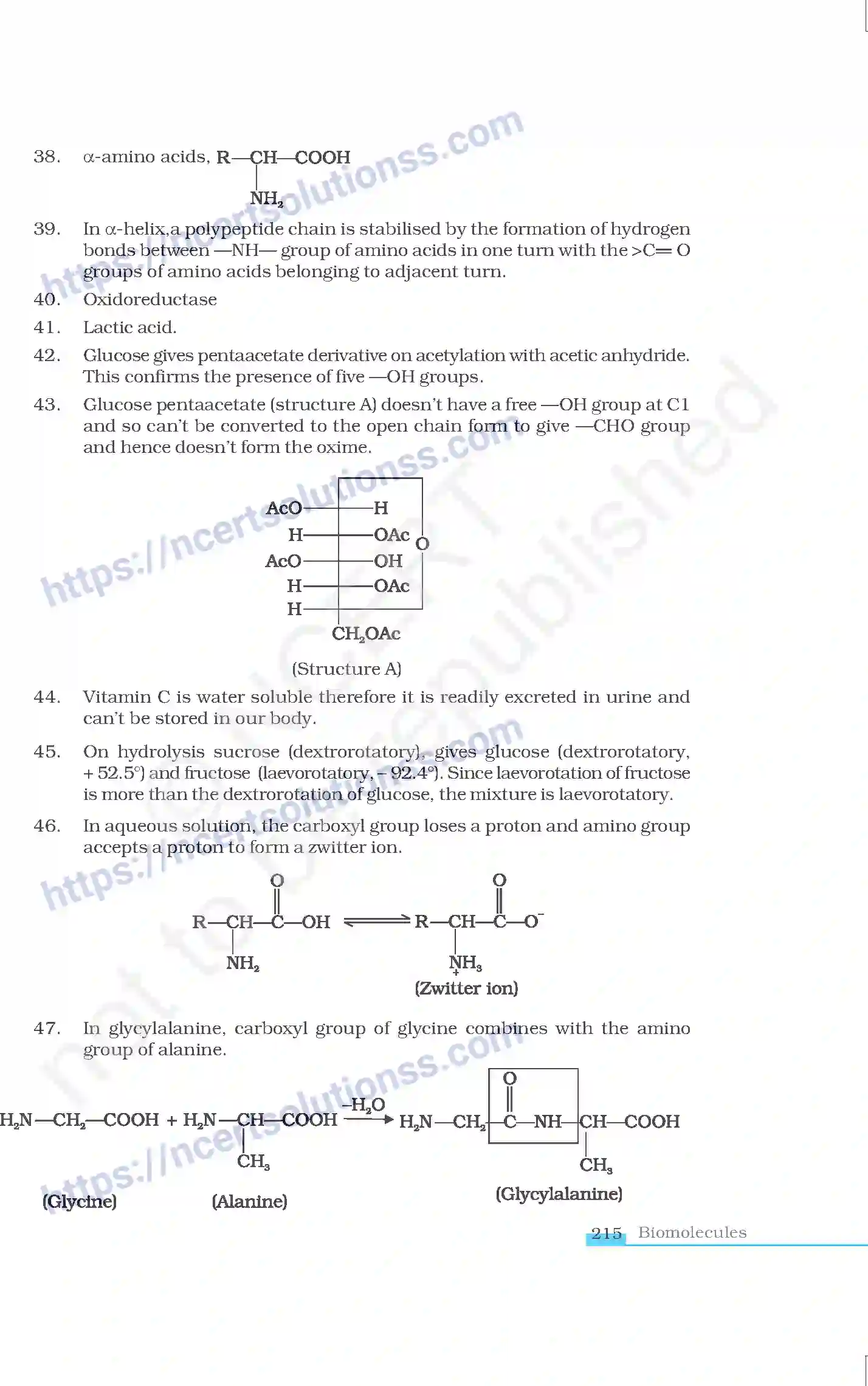 Class 12 Chemistry Biomolecules note