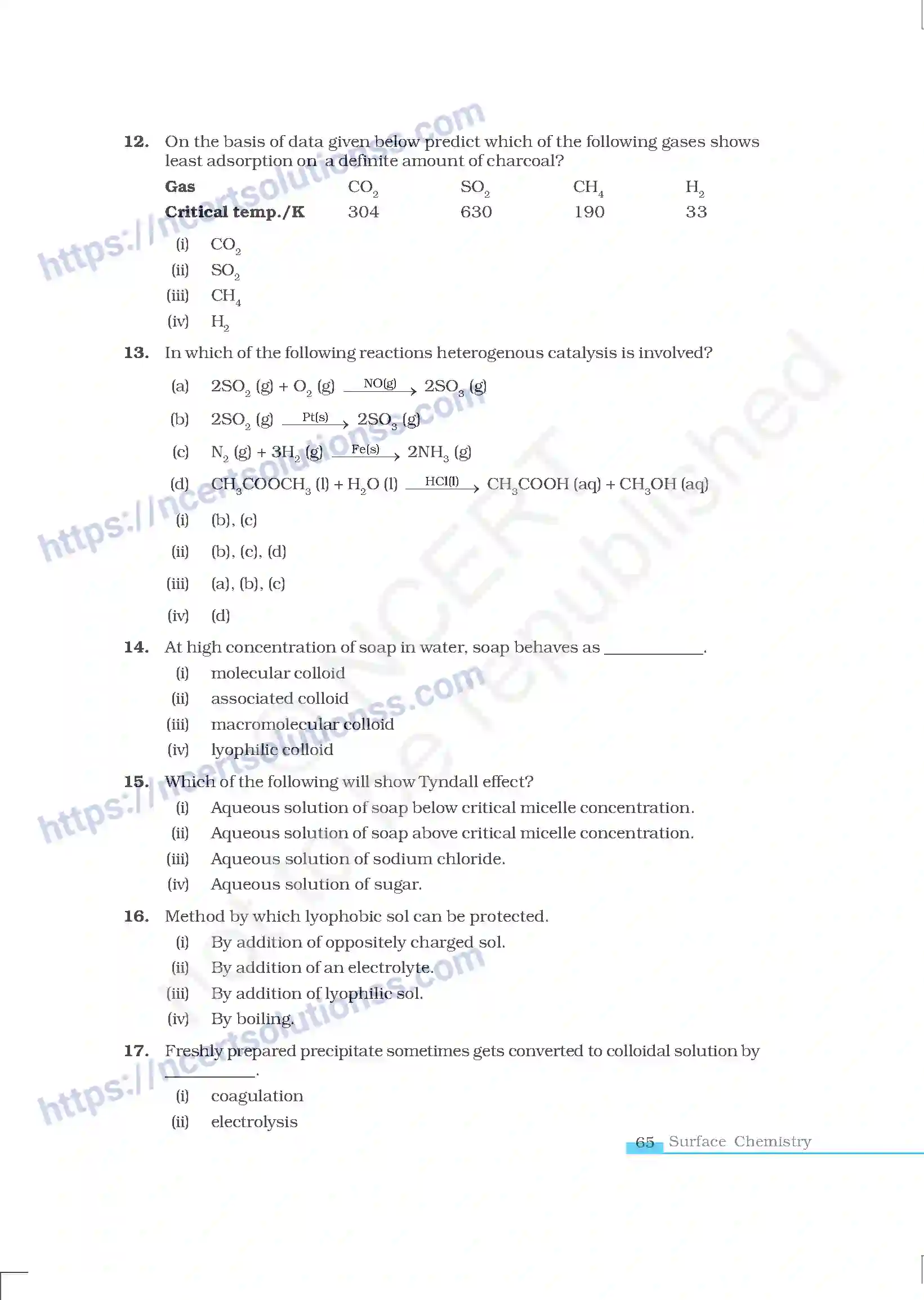 Class 12 Chemistry Surface Chemistry note