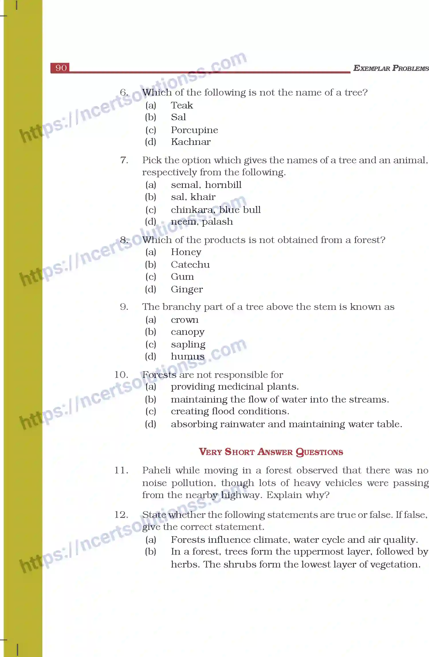 NCERT-Exemplar-Questions-Class-7-Science--Forests--Our-Lifeline-278-page-2