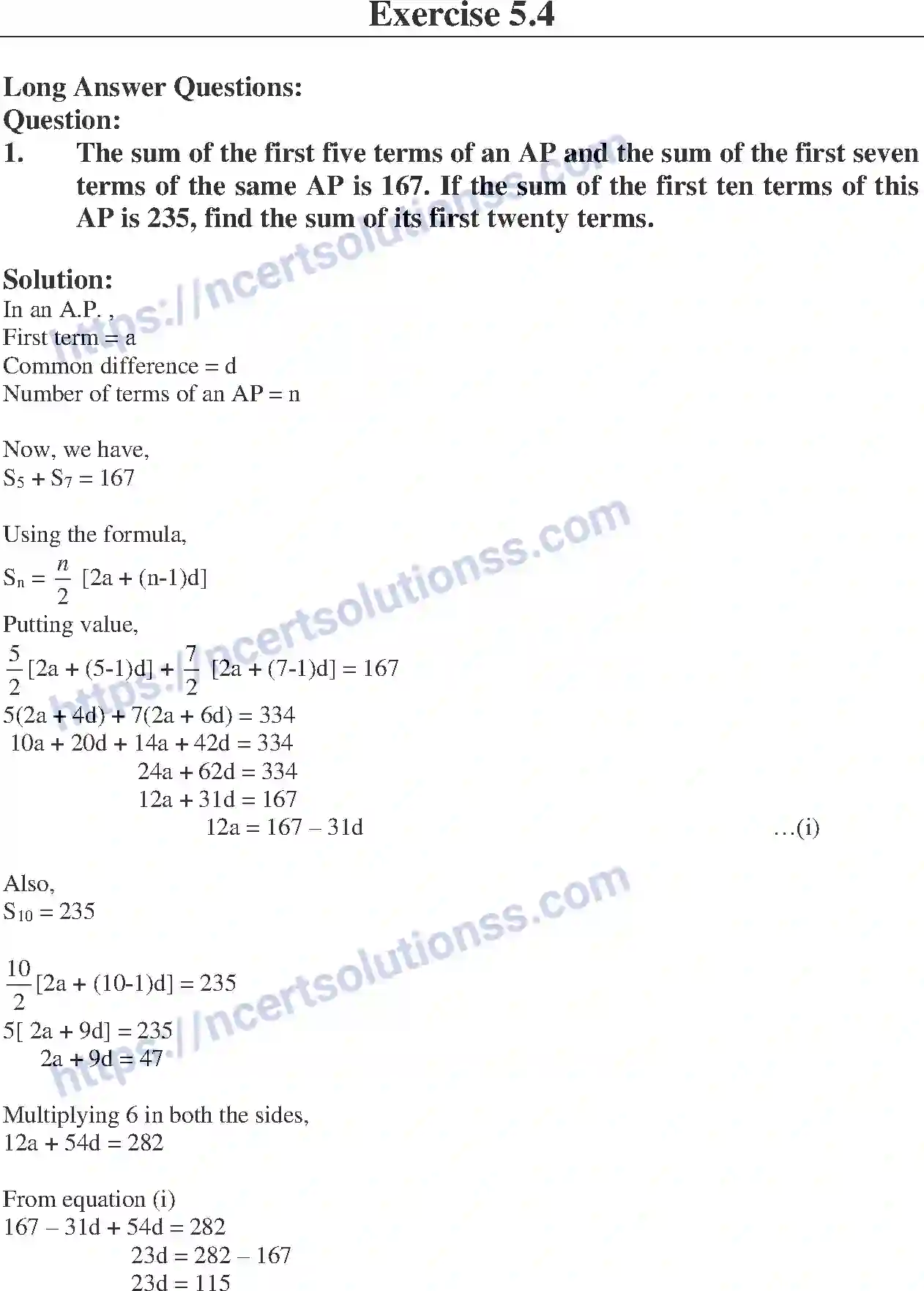 NCERT-Exemplar-Solution-Class-10-Mathematics-Arithmetic-Progressions-131-page-54