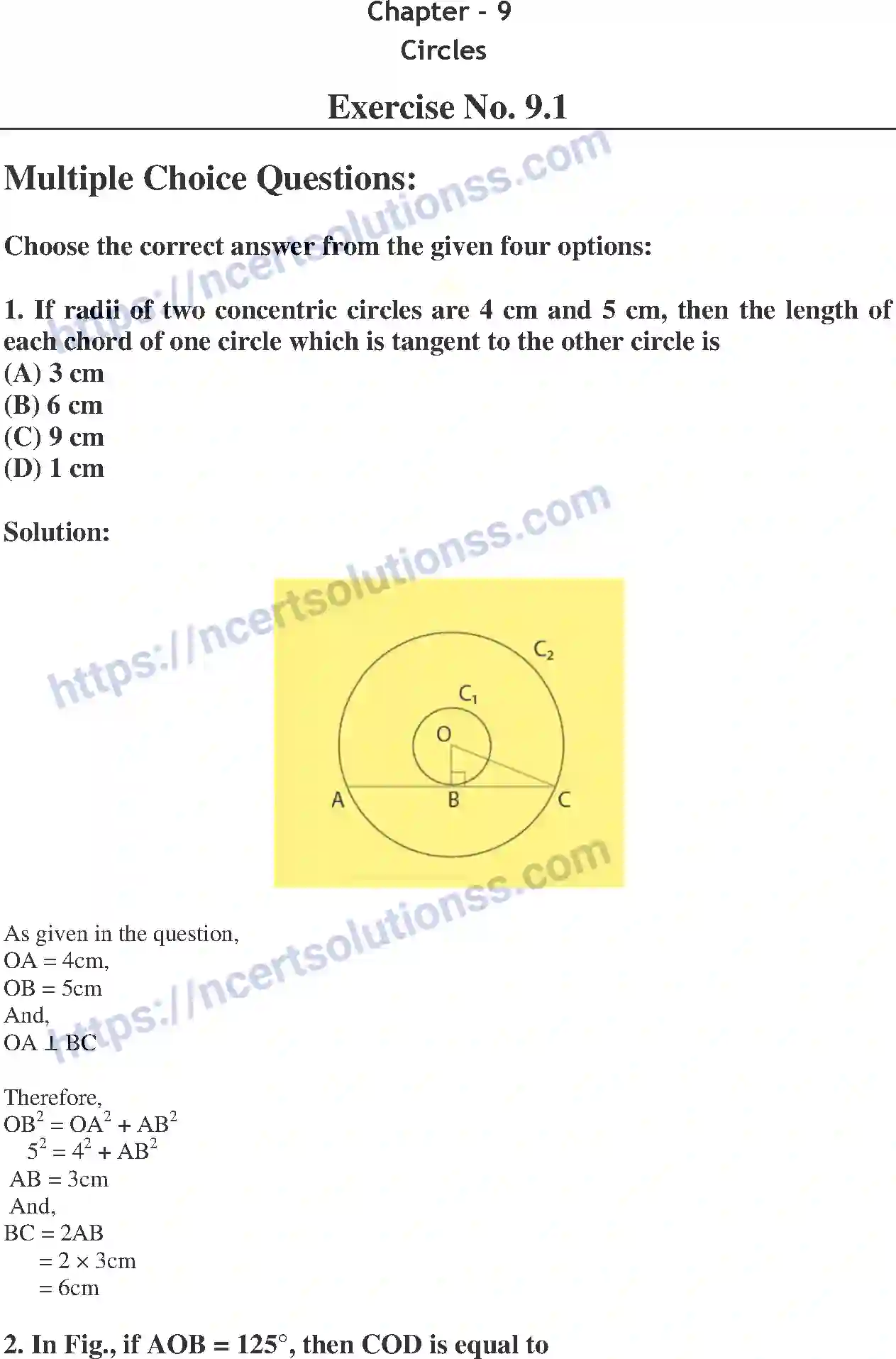 Class 10 Mathematics Circles note