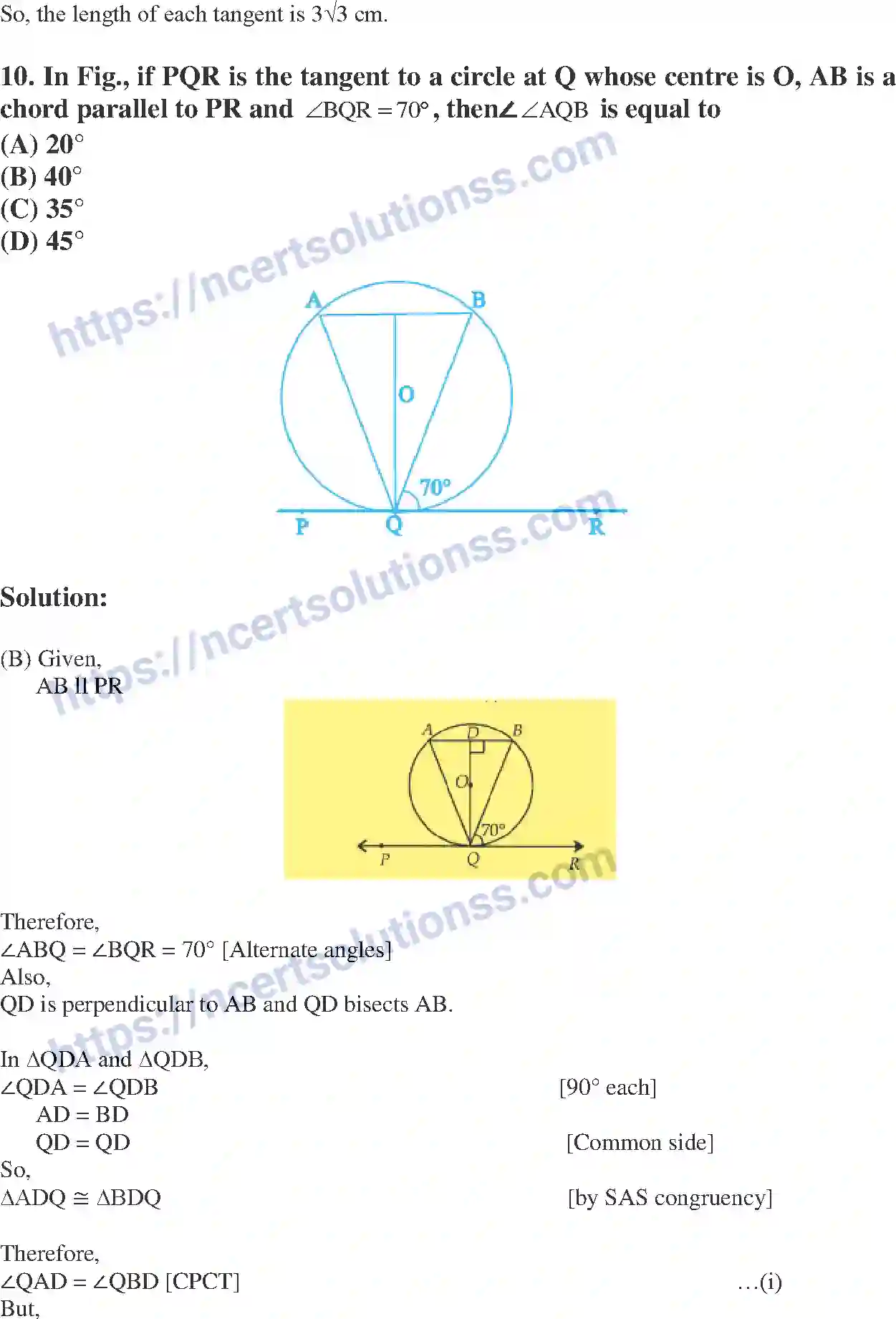 Class 10 Mathematics Circles note