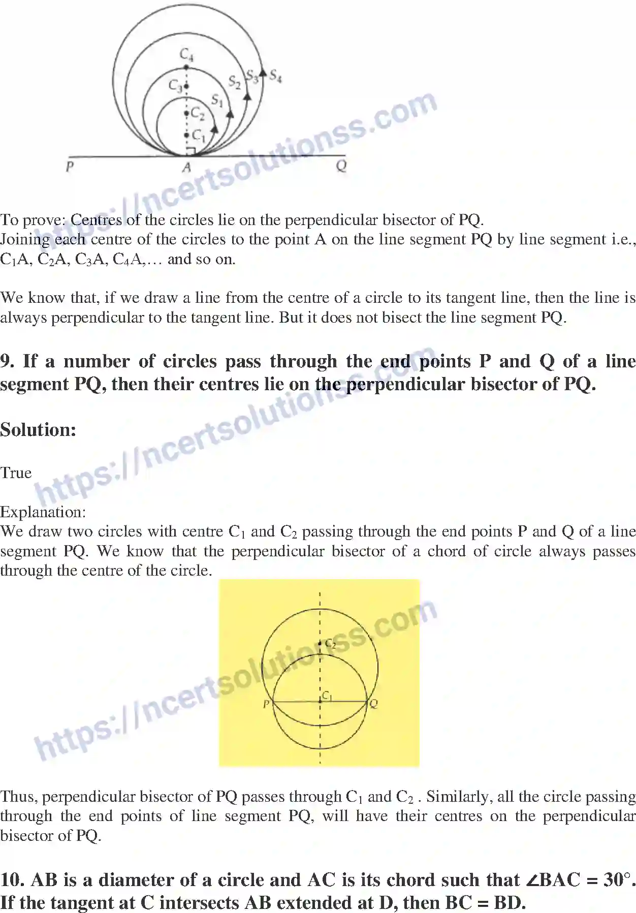 Class 10 Mathematics Circles note