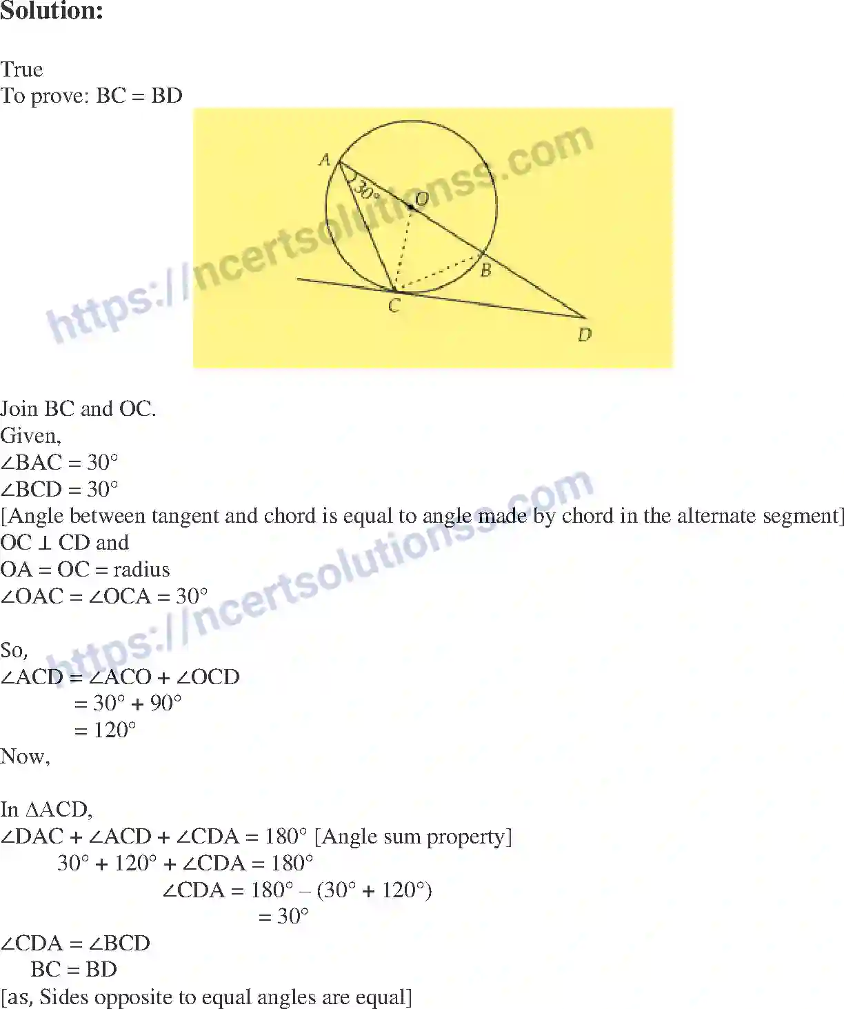 Class 10 Mathematics Circles note