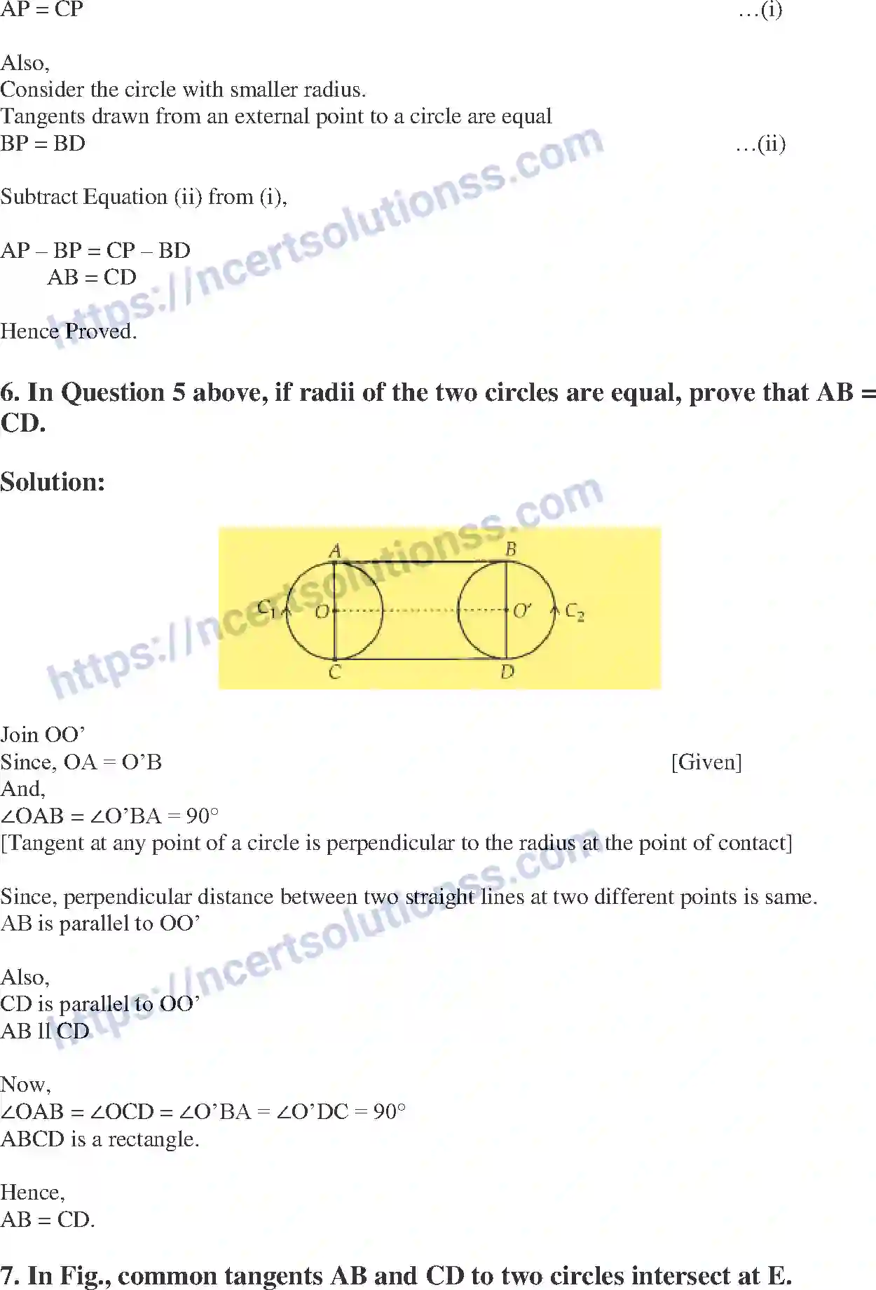 Class 10 Mathematics Circles note