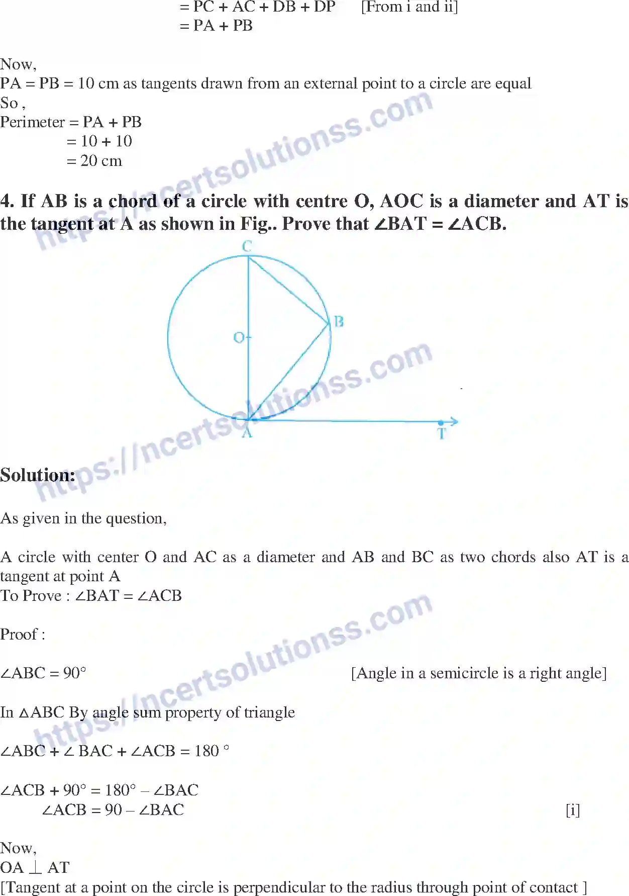 Class 10 Mathematics Circles note