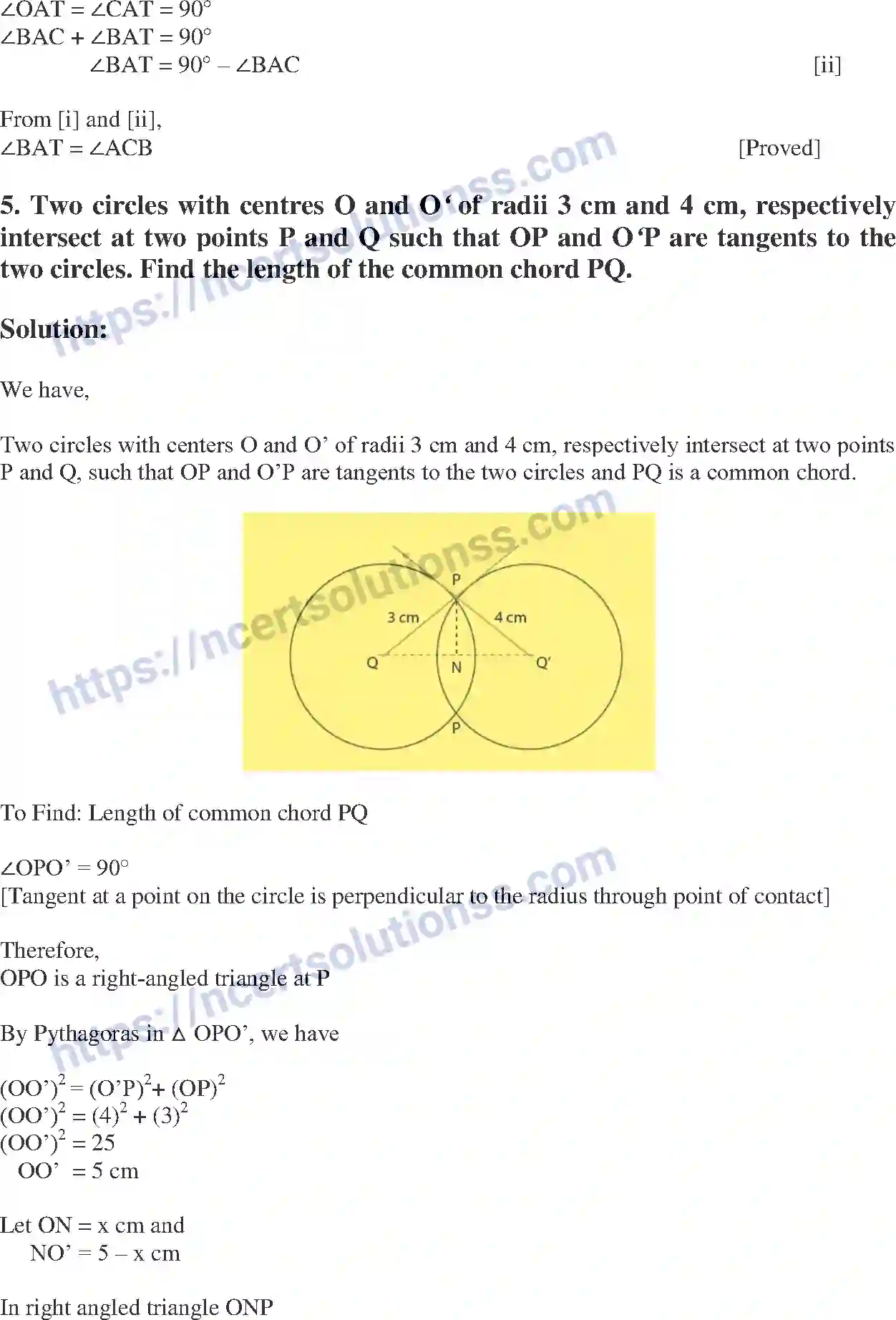 Class 10 Mathematics Circles note