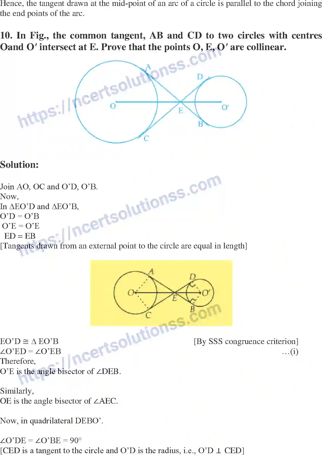 Class 10 Mathematics Circles note