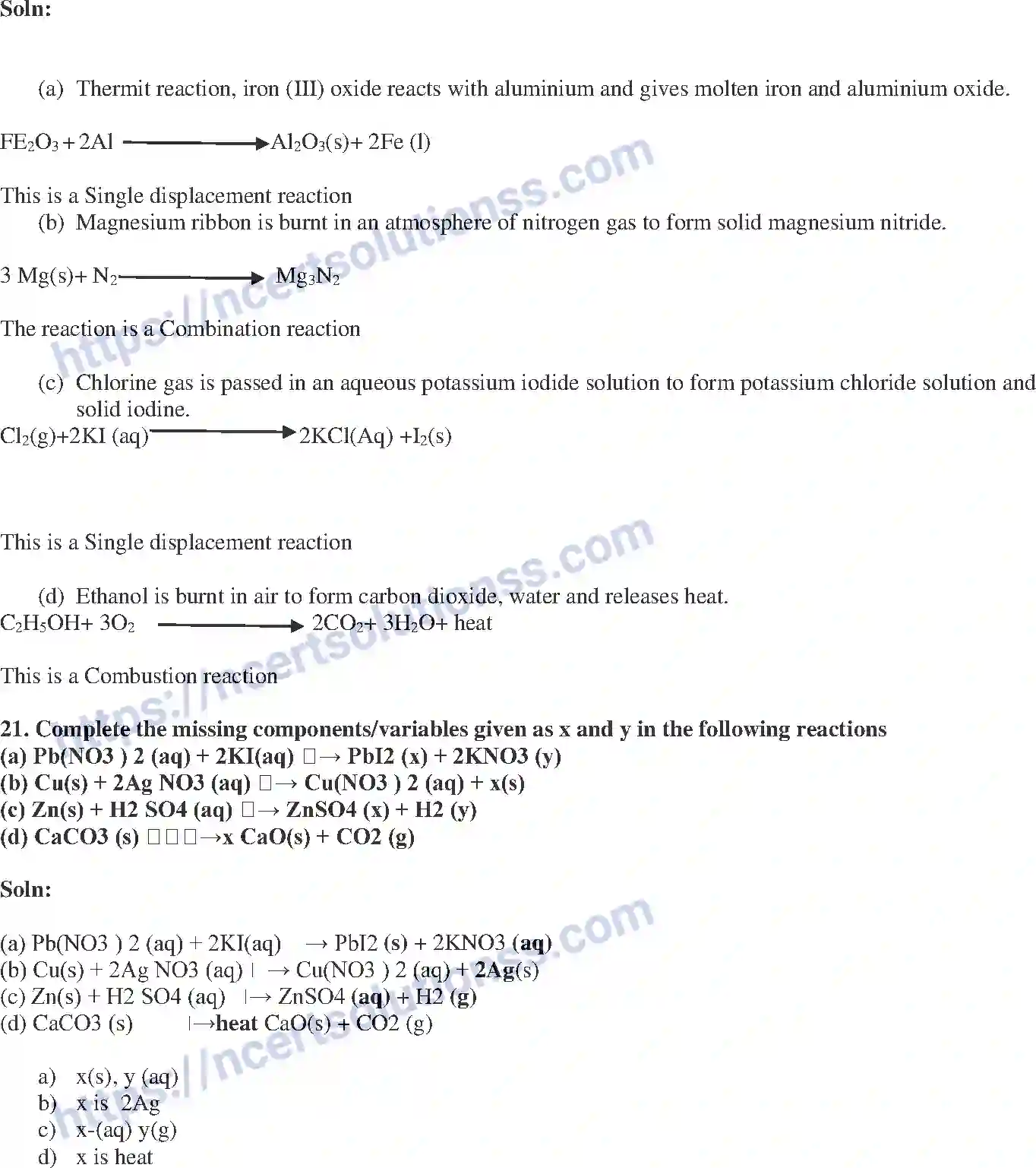 NCERT-Exemplar-Solution-Class-10-Science-Chemical-Reactions-and-Equations-140-page-10