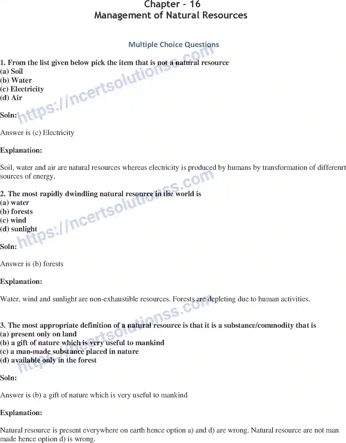 NCERT-Exemplar-Solution-Class-10-Science-Management-of-Natural-Resources-155-page-1