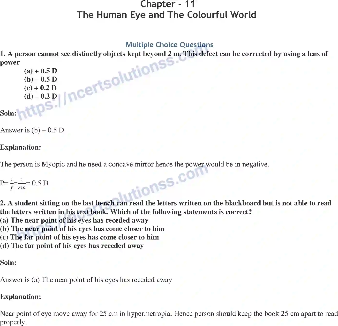 NCERT-Exemplar-Solution-Class-10-Science-The-Human-Eye-and-The-Colourful-World-150-page-1