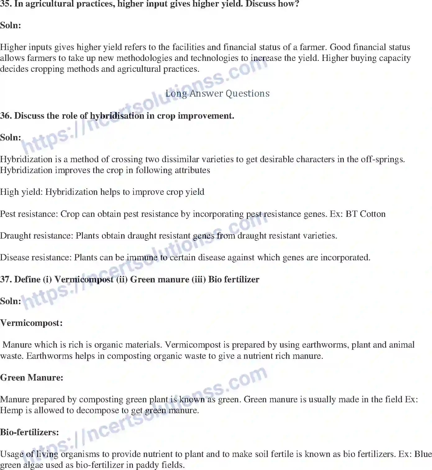 NCERT-Exemplar-Solution-Class-9-Science-Improvement-in-Food-Resources-184-page-11