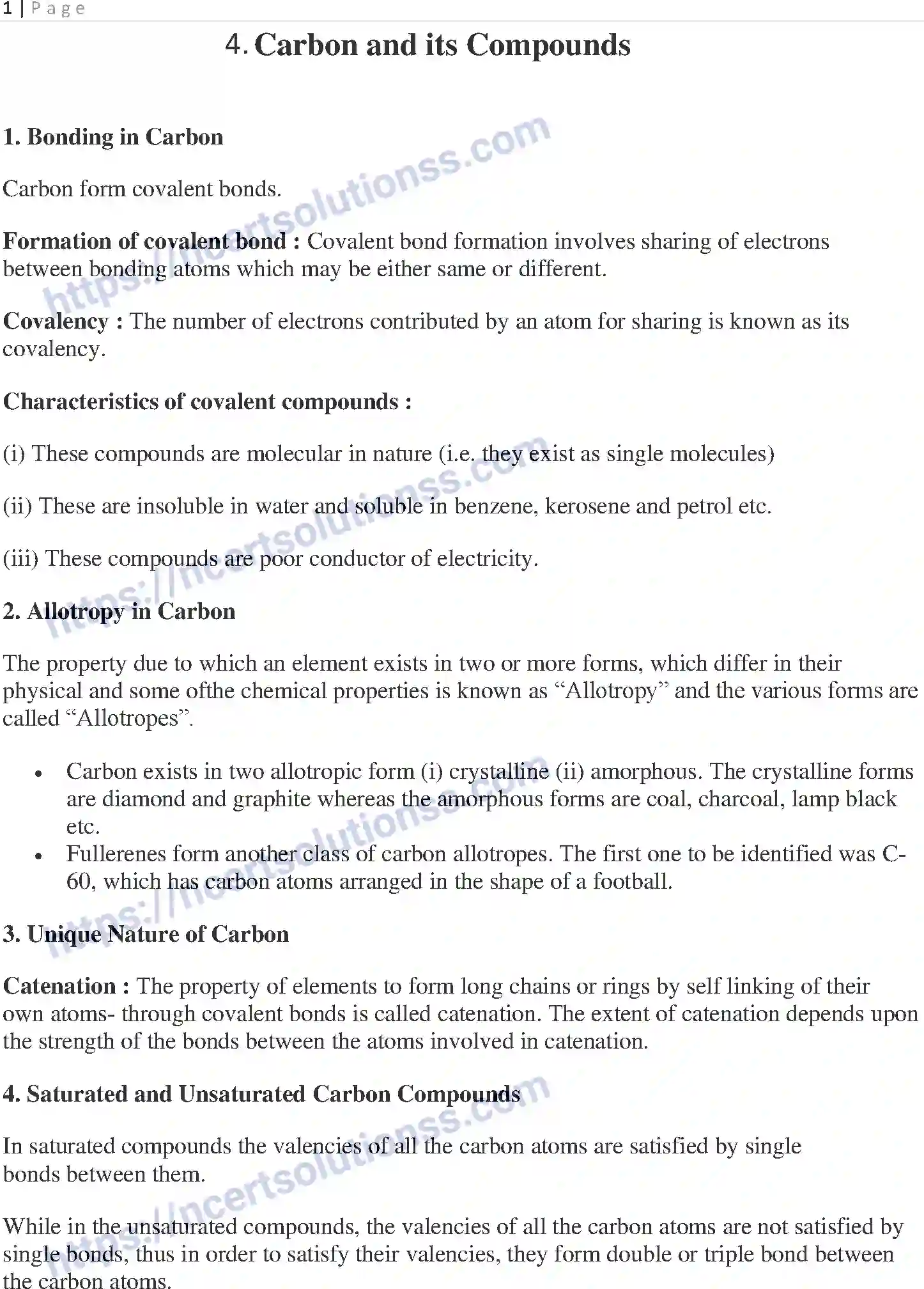 NCERT-Notes-Class-10-Science-Carbon-and-its-Compounds-495-page-1