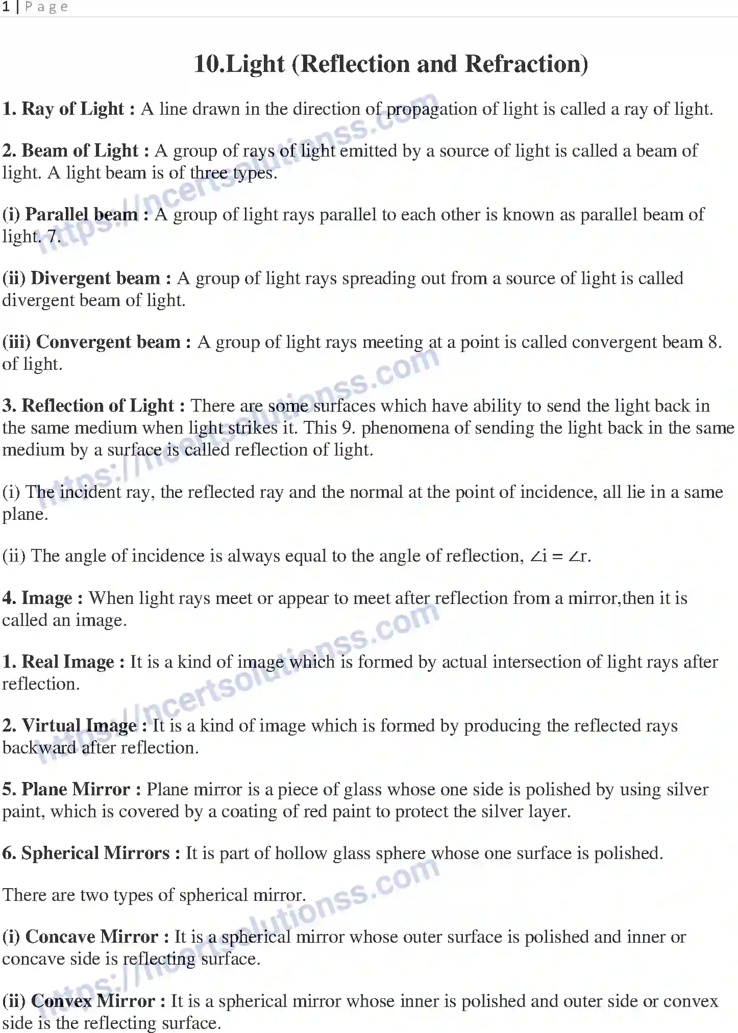 NCERT-Notes-Class-10-Science-Light-–-Reflection-and-Refraction-501-page-1