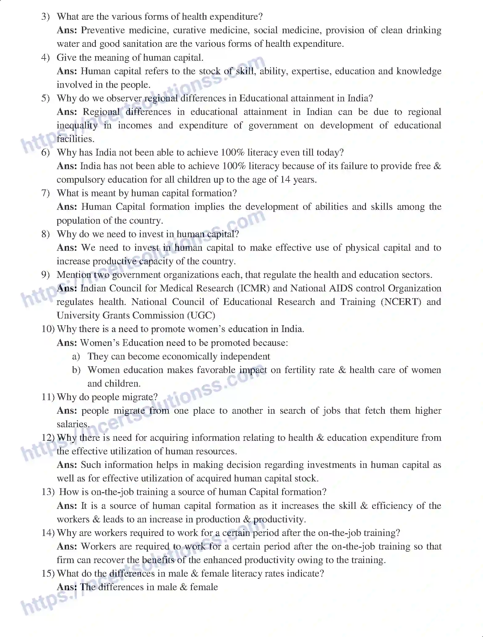 NCERT-Notes-Class-11-Economics-Human-Capital-Formation-274-page-2