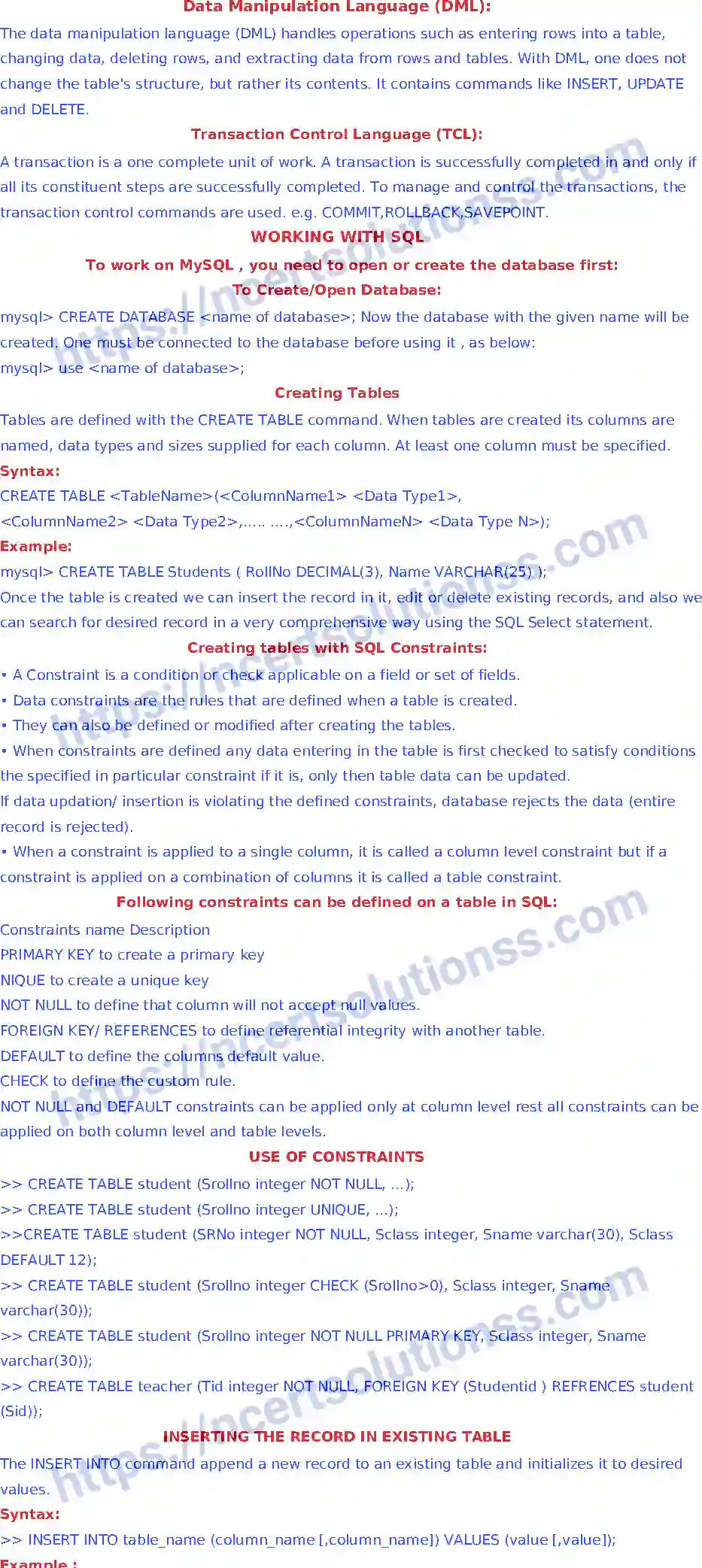 NCERT-Notes-Class-11-Informatics-Practices-Chapter-9-MYSQL-284-page-2