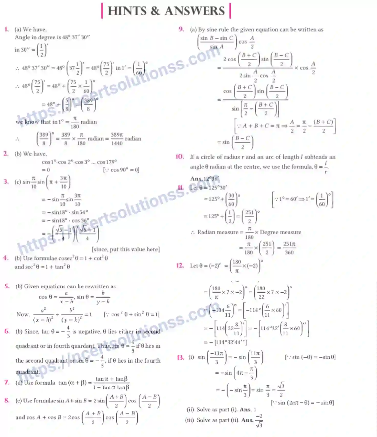 NCERT-Notes-Class-11-Maths-Trigonometric-Functions-288-page-62