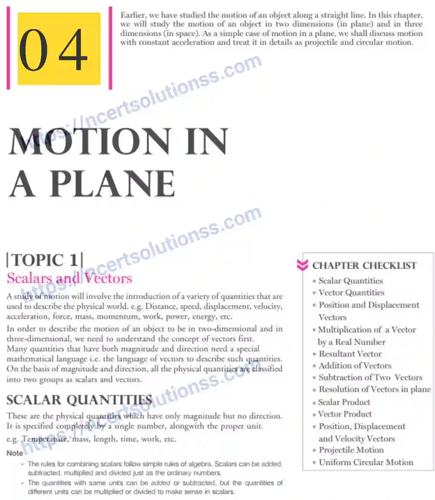 NCERT-Notes-Class-11-Physics-Motion-In-A-Plane-305-page-1