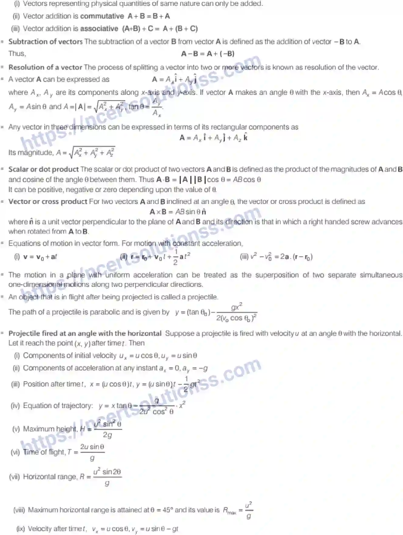 NCERT-Notes-Class-11-Physics-Motion-In-A-Plane-305-page-46