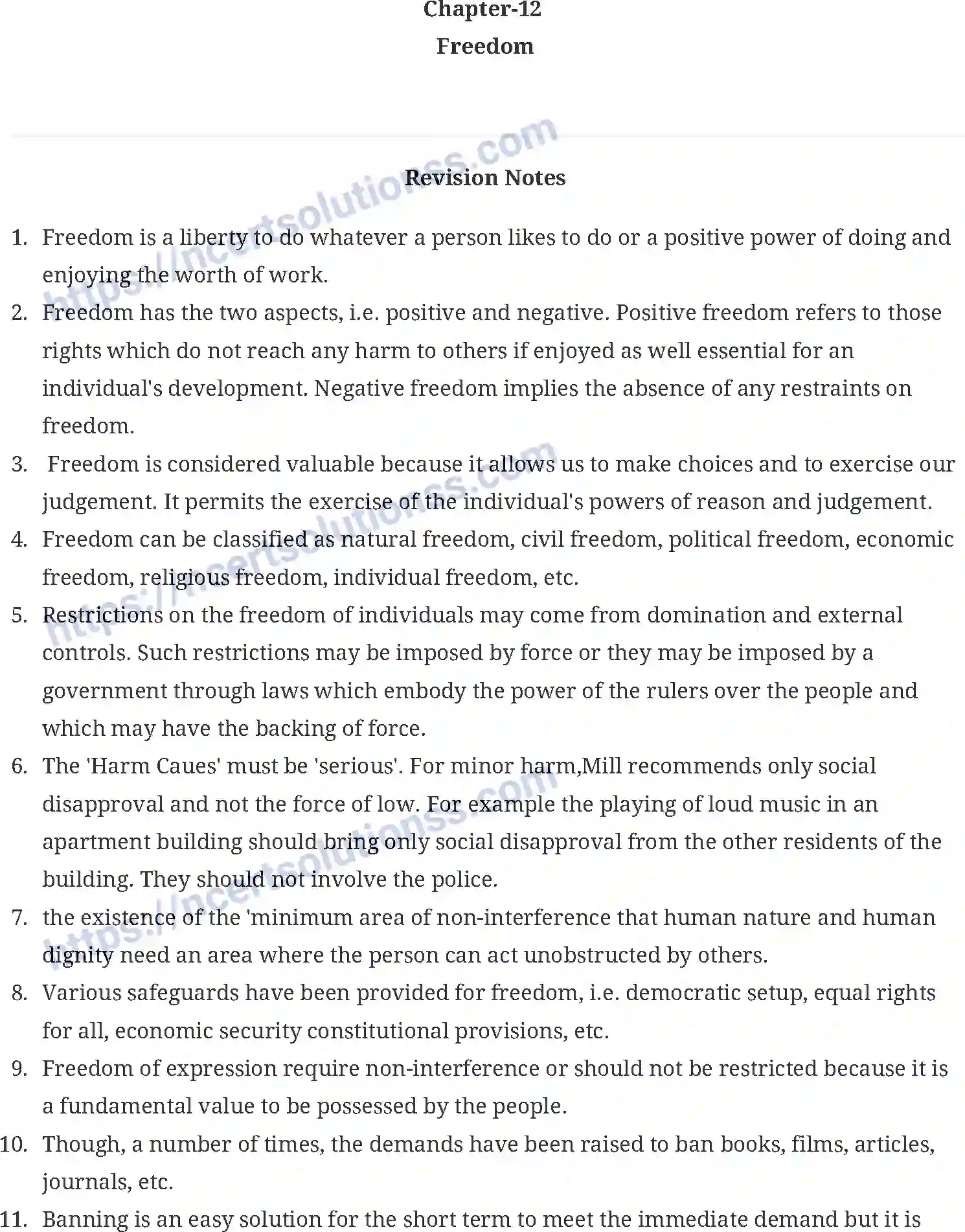 NCERT-Notes-Class-11-Political-Science-Freedom-431-page-1