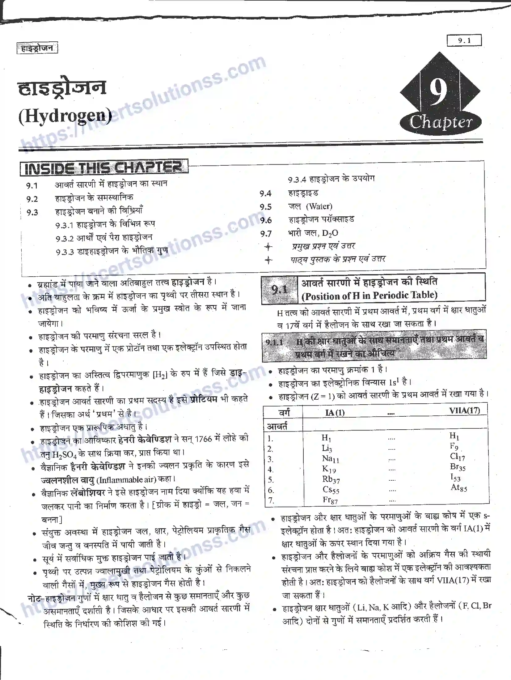 NCERT-Notes-Class-11-रसायन-विज्ञान-हाइड्रोजन-1275-page-1