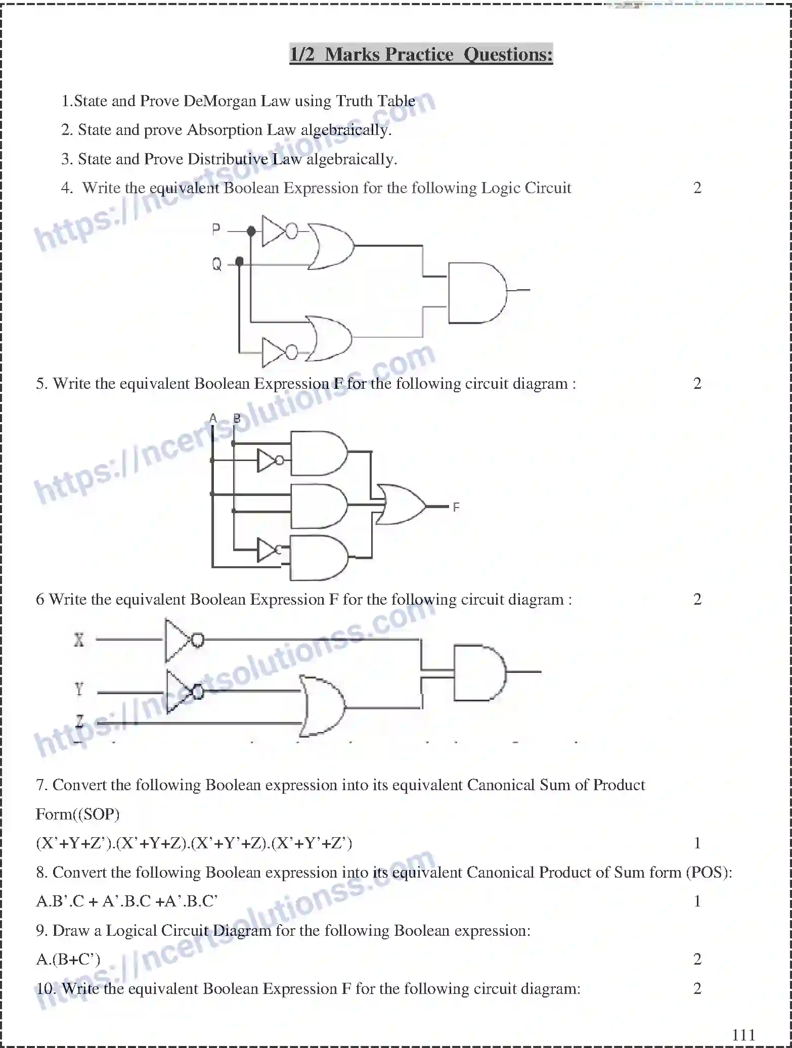 NCERT-Notes-Class-12-Computer-Science-Boolean-Algebra-160-page-11