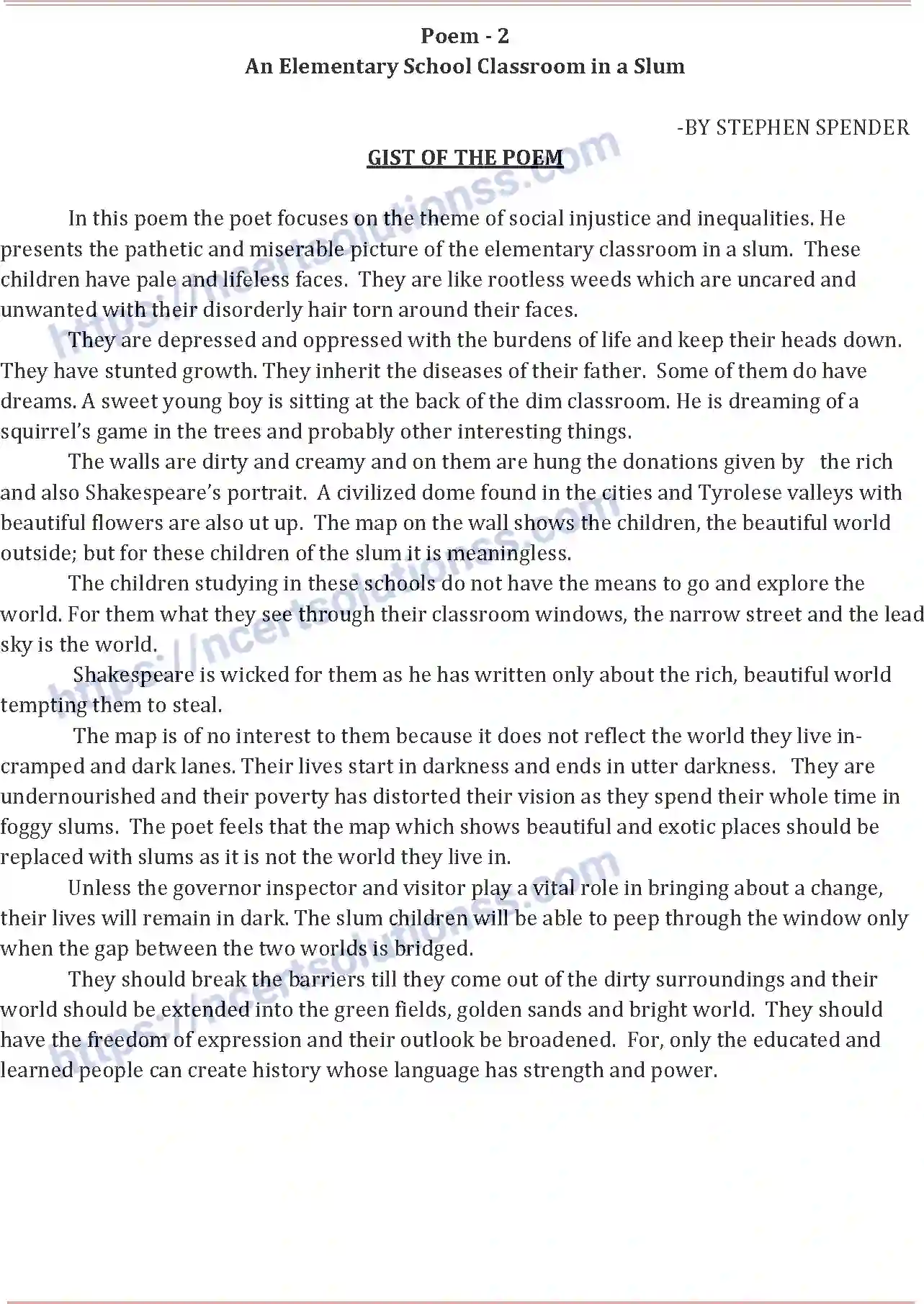 NCERT-Notes-Class-12-English-Core-An-Elementary-School-148-page-1