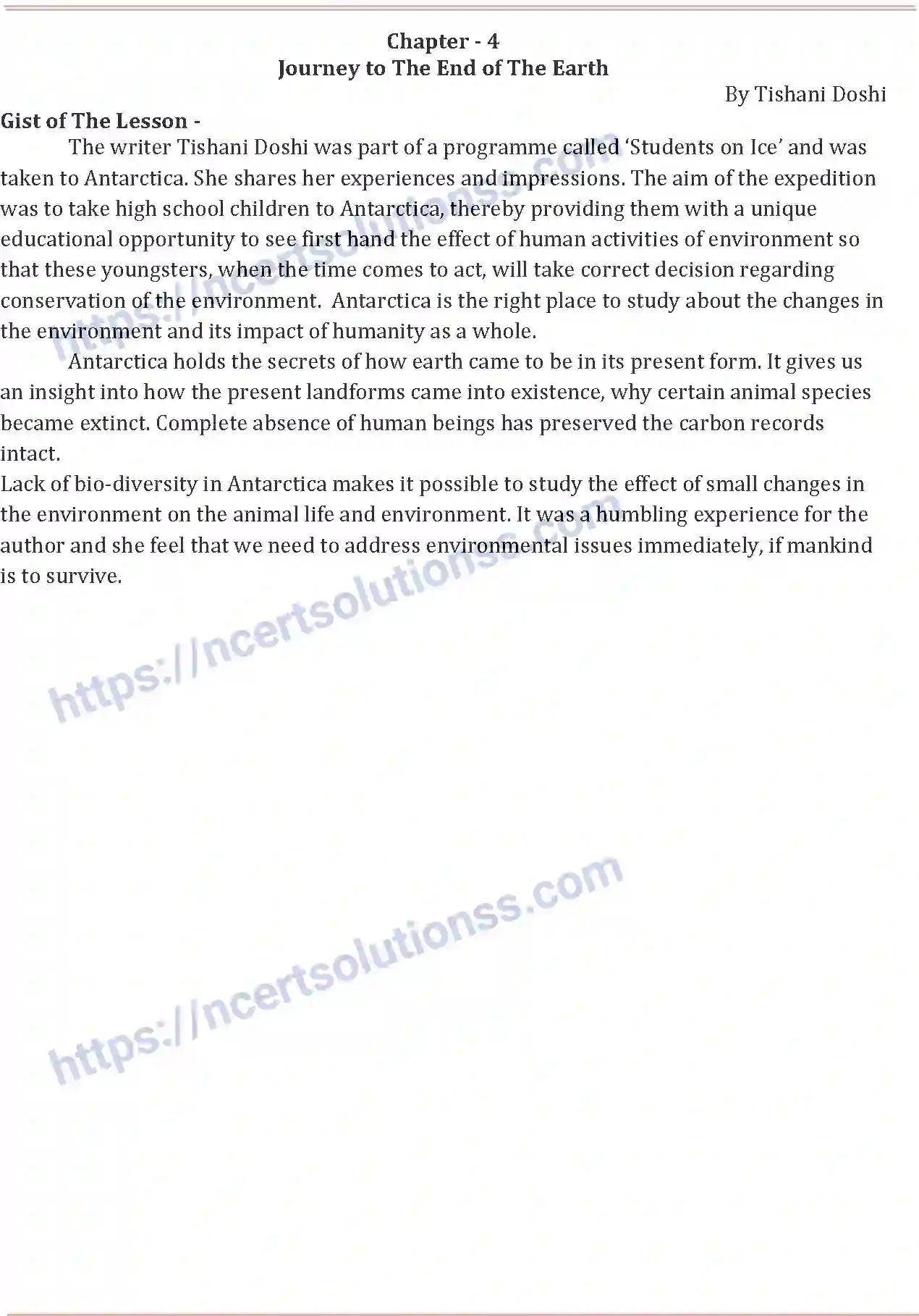 NCERT-Notes-Class-12-English-Core-Journey-to-The-End-of-The-Earth-154-page-1