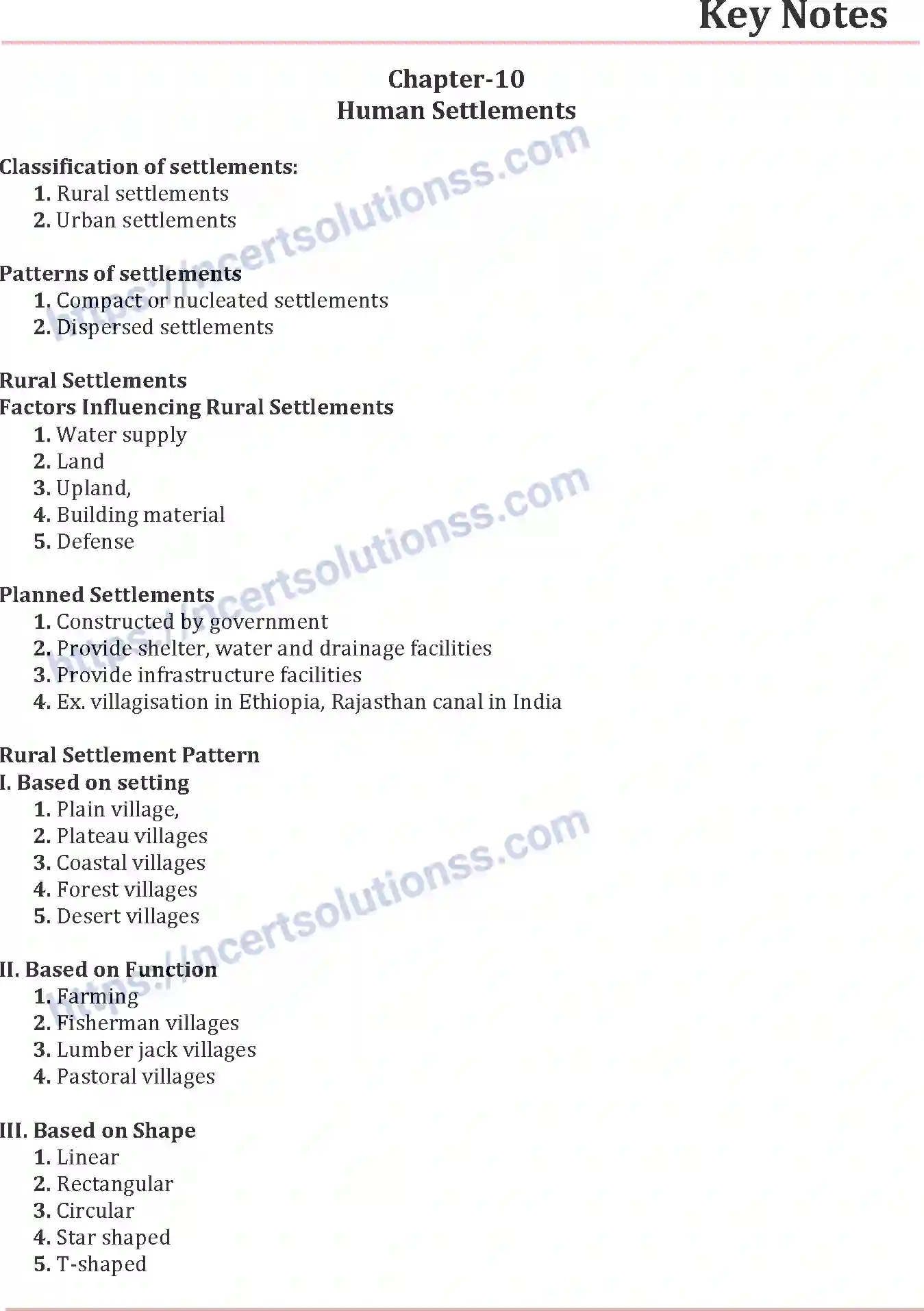 NCERT-Notes-Class-12-Geography-Human-Settlements-176-page-1