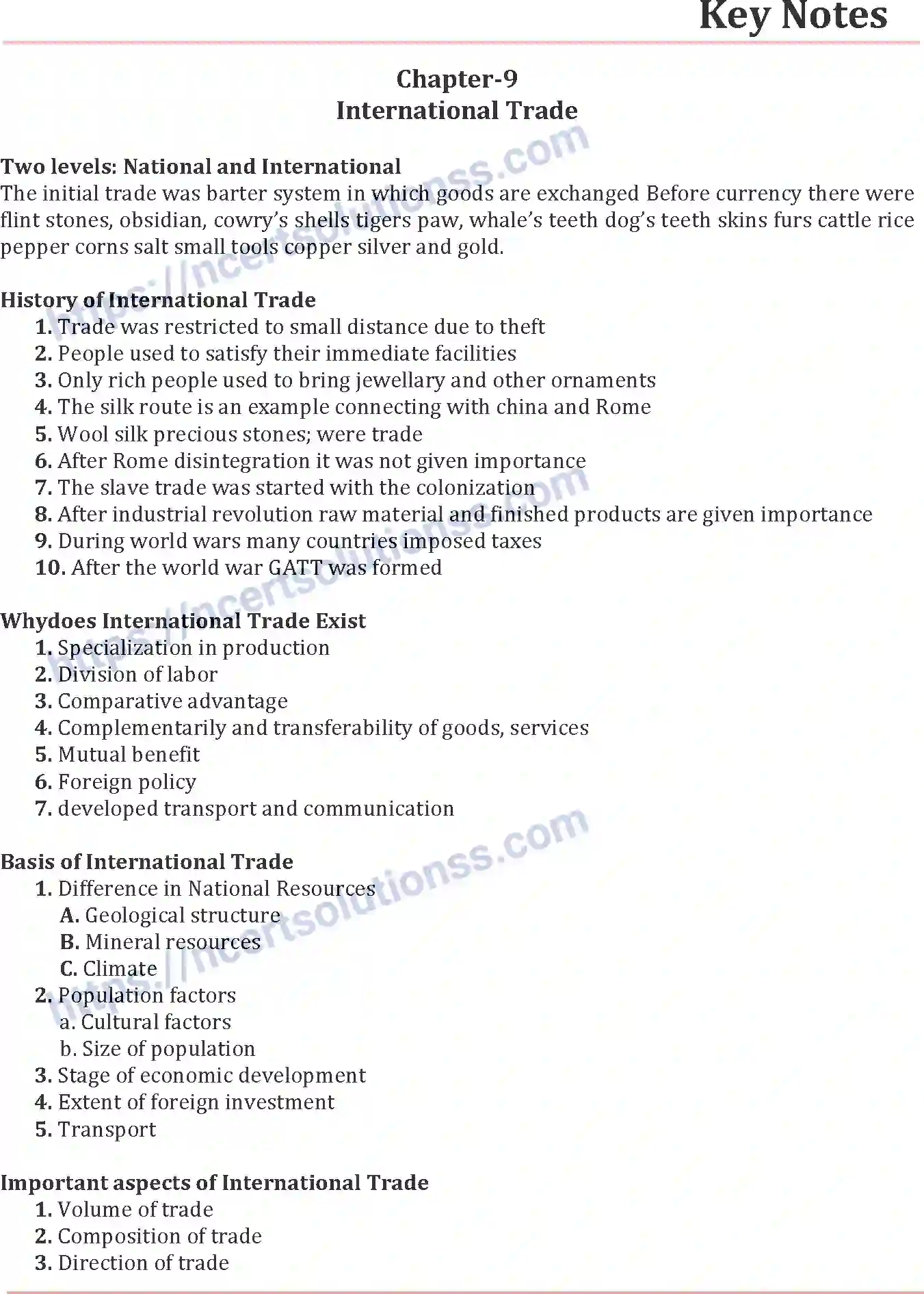NCERT-Notes-Class-12-Geography-International-Trade-175-page-1