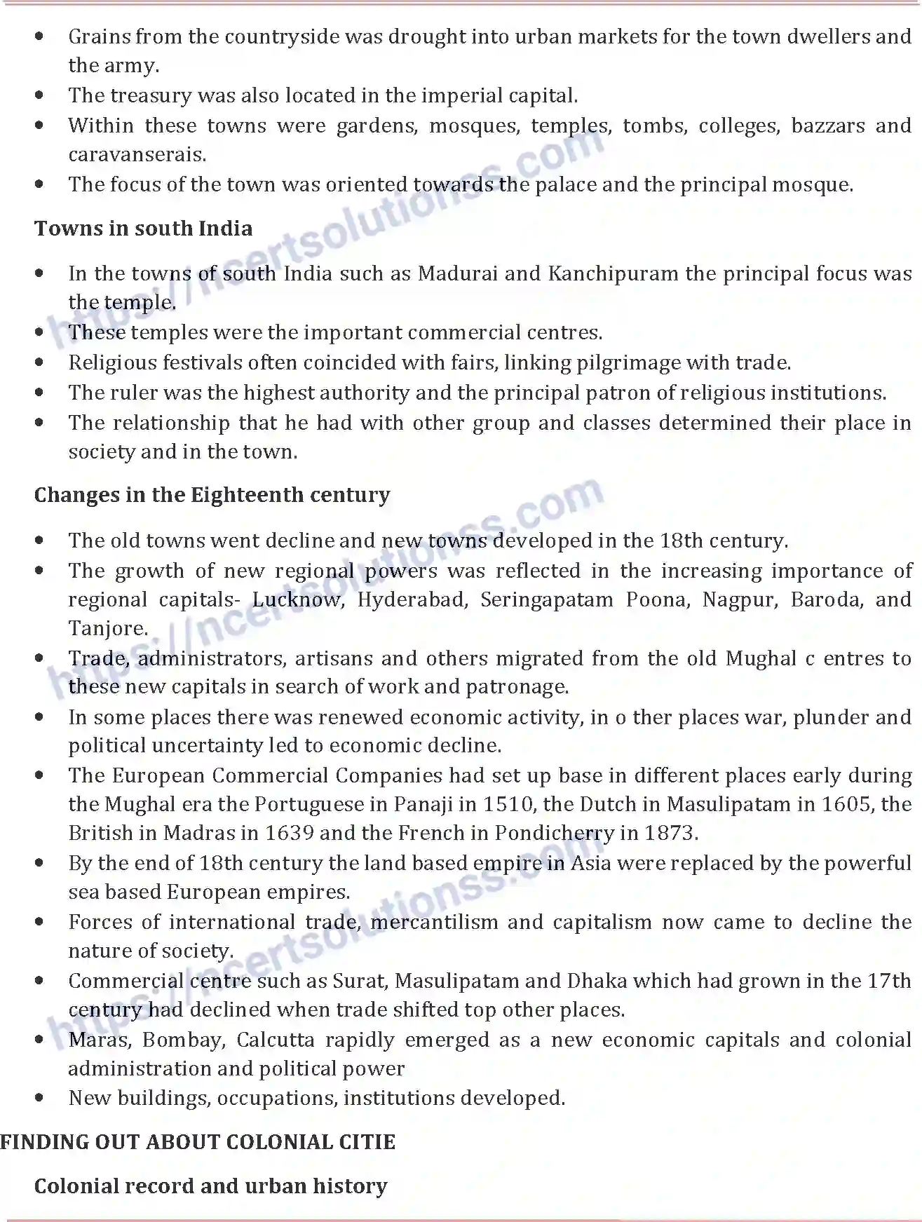 NCERT-Notes-Class-12-History-Colonial-Cities-124-page-2
