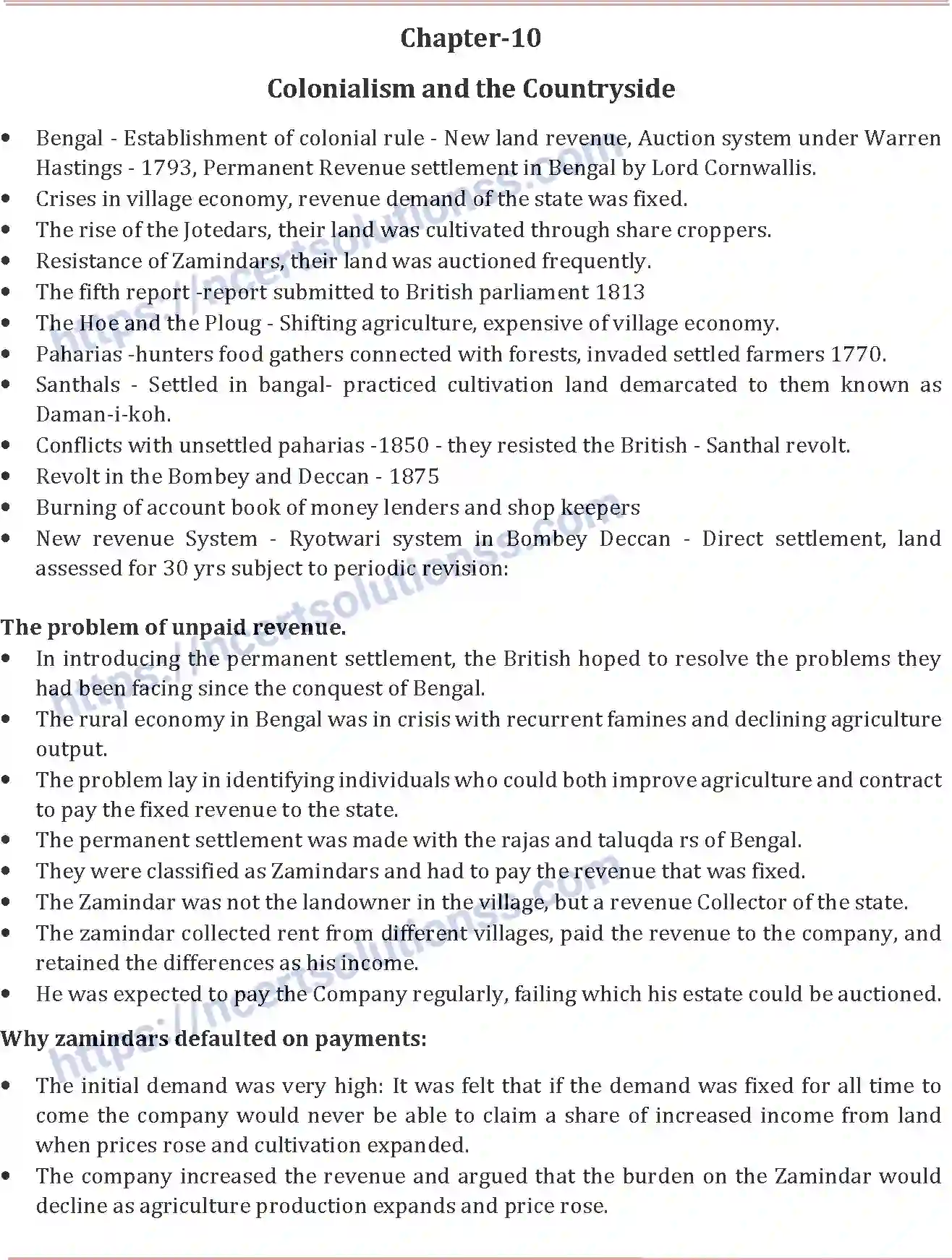 NCERT-Notes-Class-12-History-Colonialism-and-the-Countryside-122-page-1