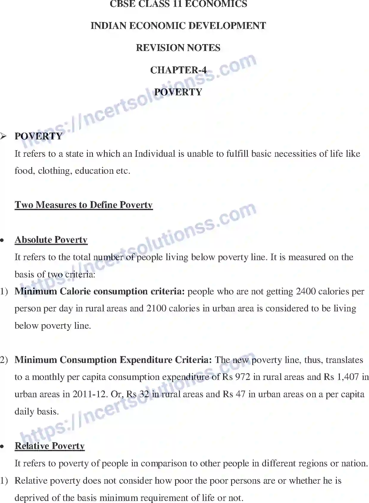 NCERT-Notes-Class-12-Indian-Economics-Poverty-180-page-1