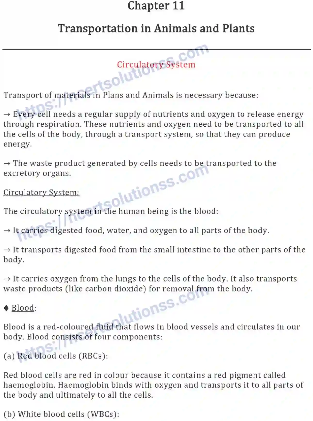 NCERT-Notes-Class-7-Science-Ch-11-Transportation-in-Animals-and-Plants-694-page-1