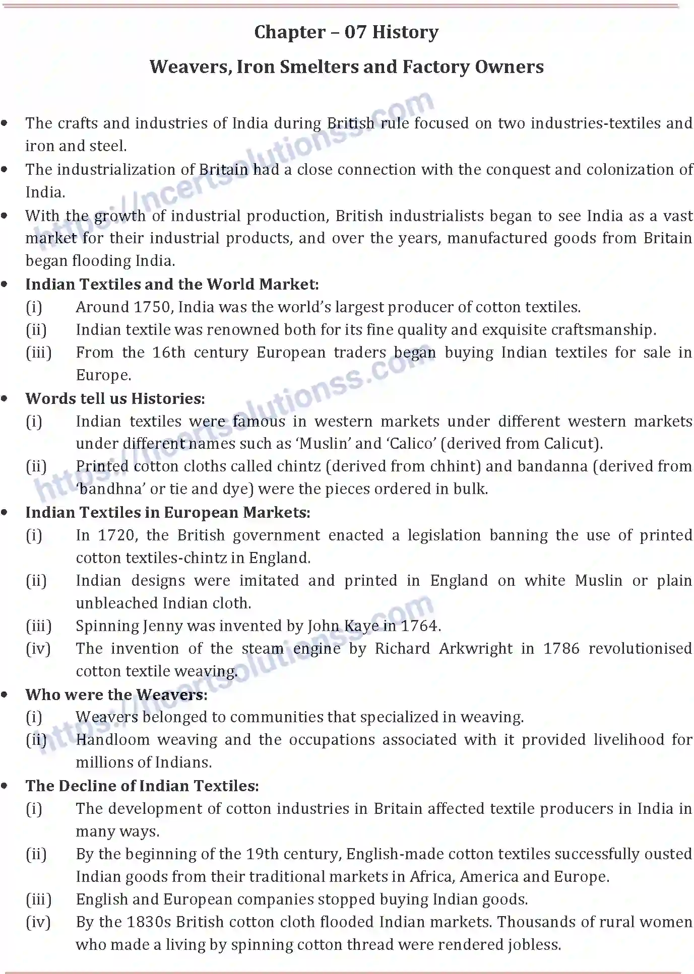 NCERT-Notes-Class-8-Social-Science-Weavers-Iron-Smelters-and-Factory-Owners-653-page-1