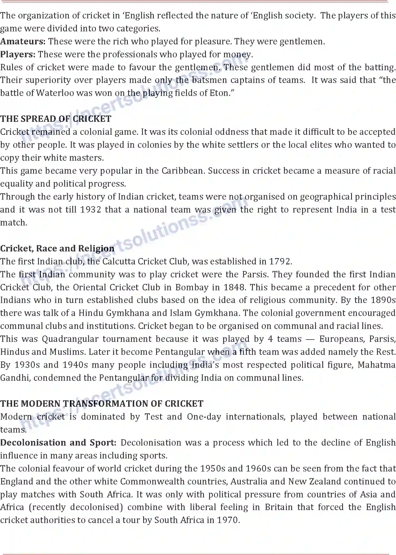 NCERT-Notes-Class-9-Social-Science-History-and-Sport-The-Story-of-Cricket-590-page-2