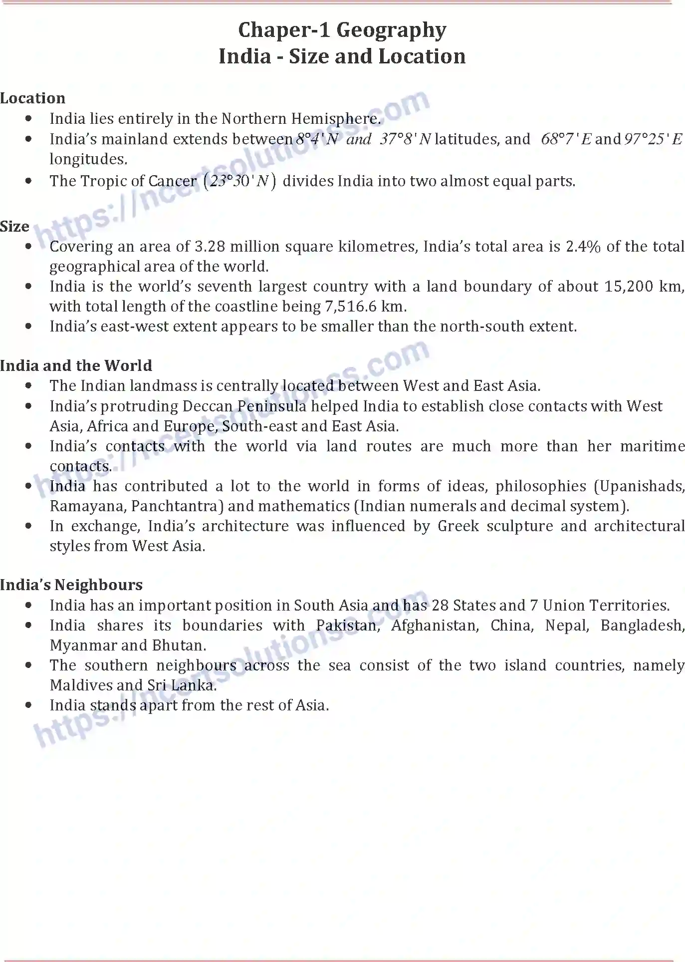 NCERT-Notes-Class-9-Social-Science-India-Size-and-Location-592-page-1