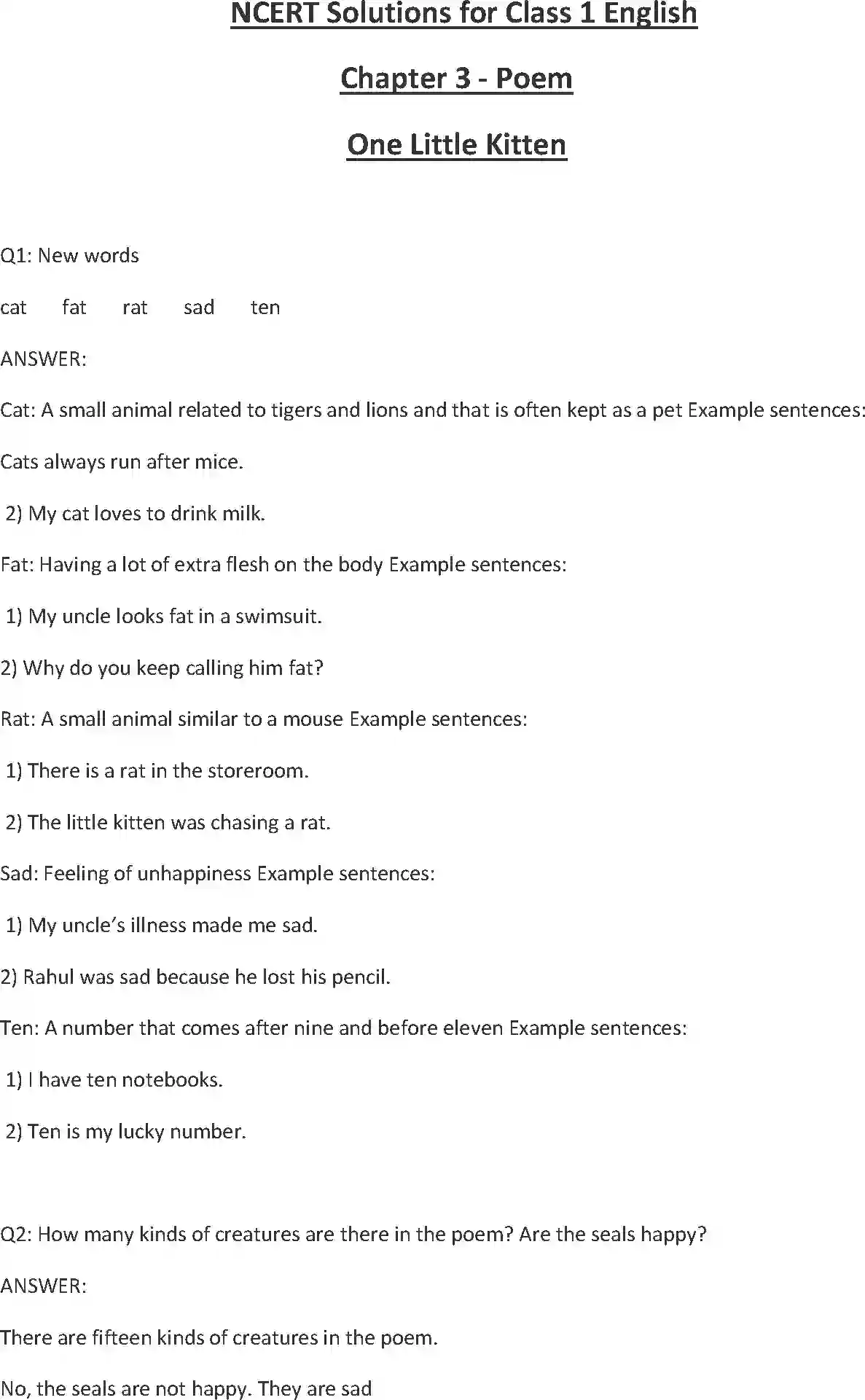 NCERT-Solution-Class-1-English-Chapter-3-One-Little-Kitten-2142-page-1