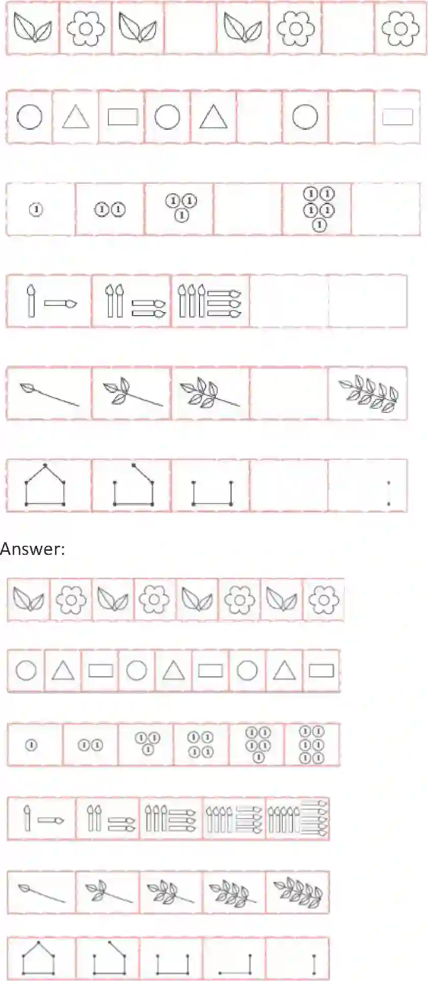 Class 1 Maths Chapter 10 Patterns Solution