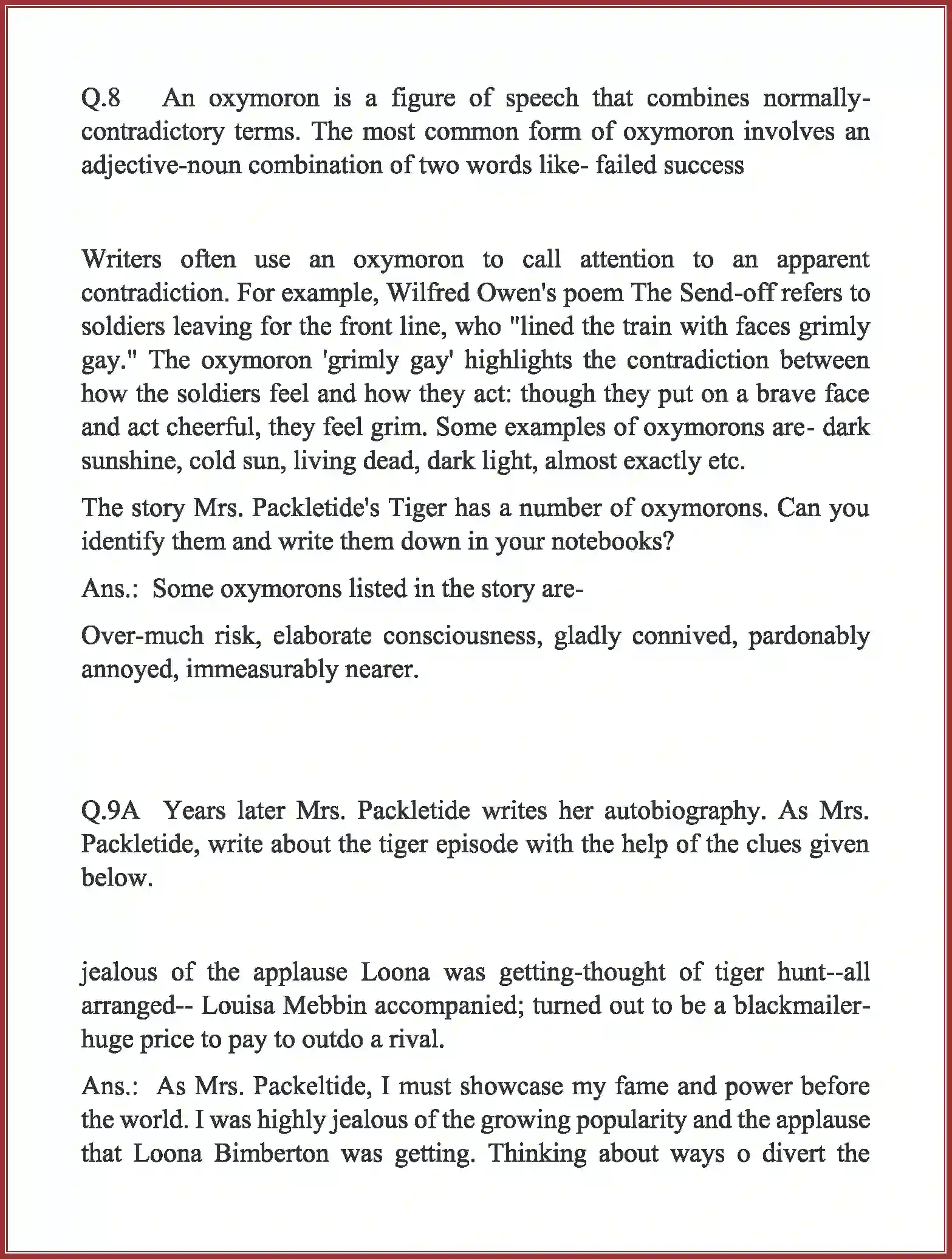 NCERT-Solution-Class-10-English-Mrs-Packletides-Tiger-3129-page-13