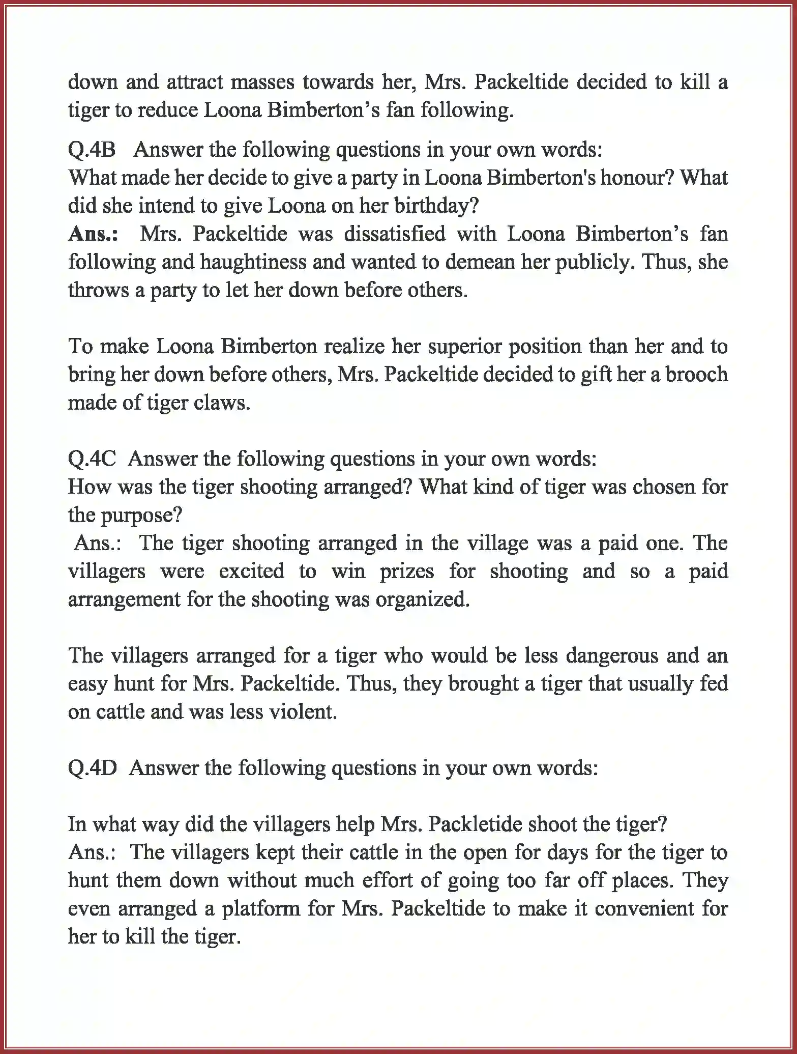 NCERT-Solution-Class-10-English-Mrs-Packletides-Tiger-3129-page-3