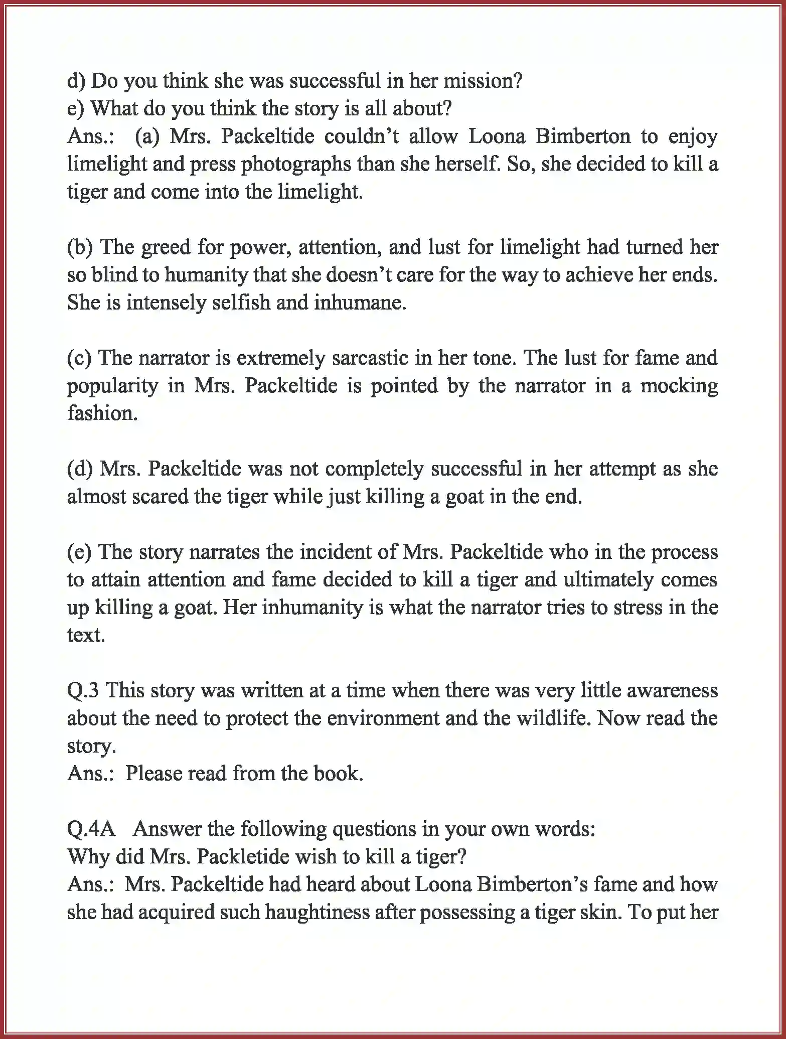NCERT-Solution-Class-10-English-Mrs-Packletides-Tiger-957-page-2