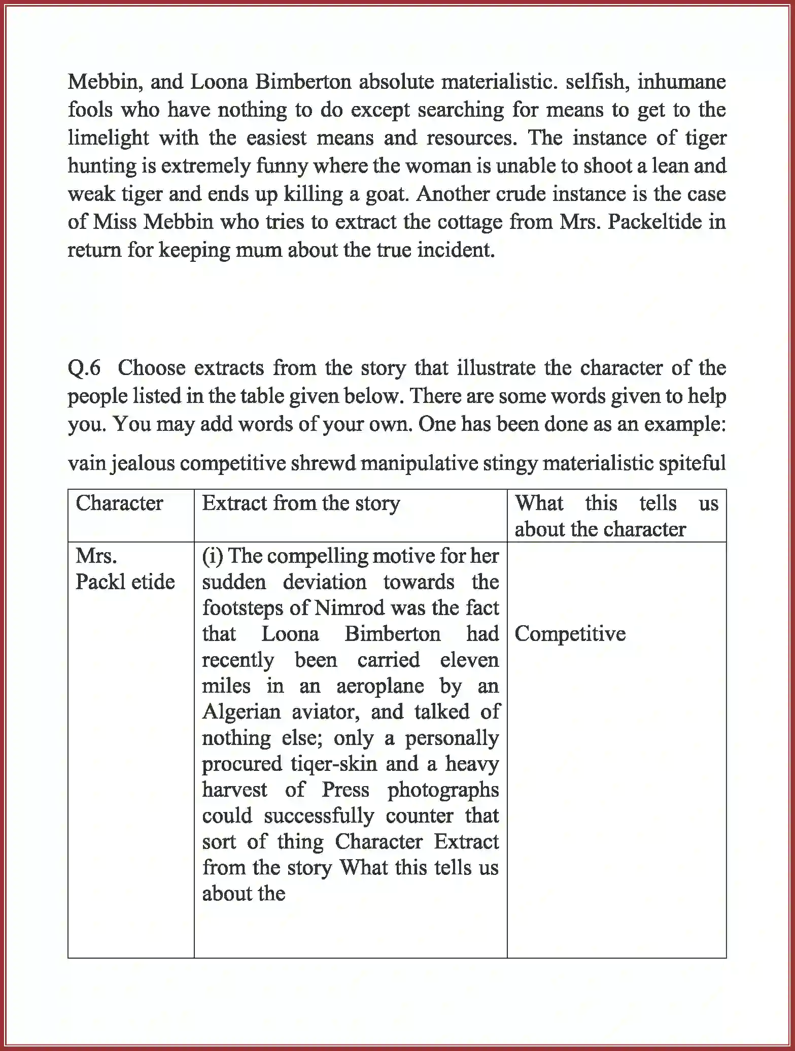 NCERT-Solution-Class-10-English-Mrs-Packletides-Tiger-957-page-9