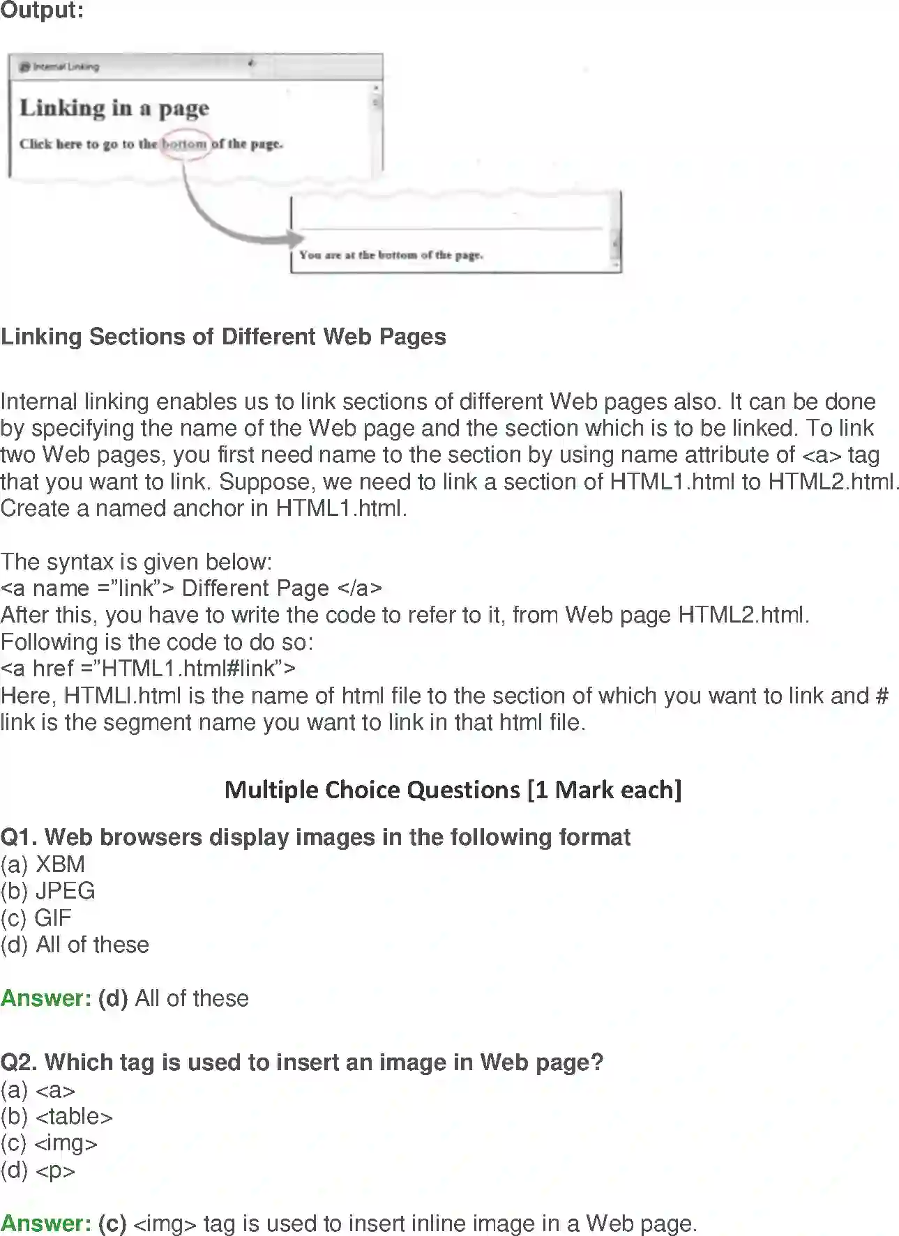 NCERT-Solution-Class-10-Foundation-of-Information-Technology-Inserting-Images-and-Links-in-HTML-952-page-13
