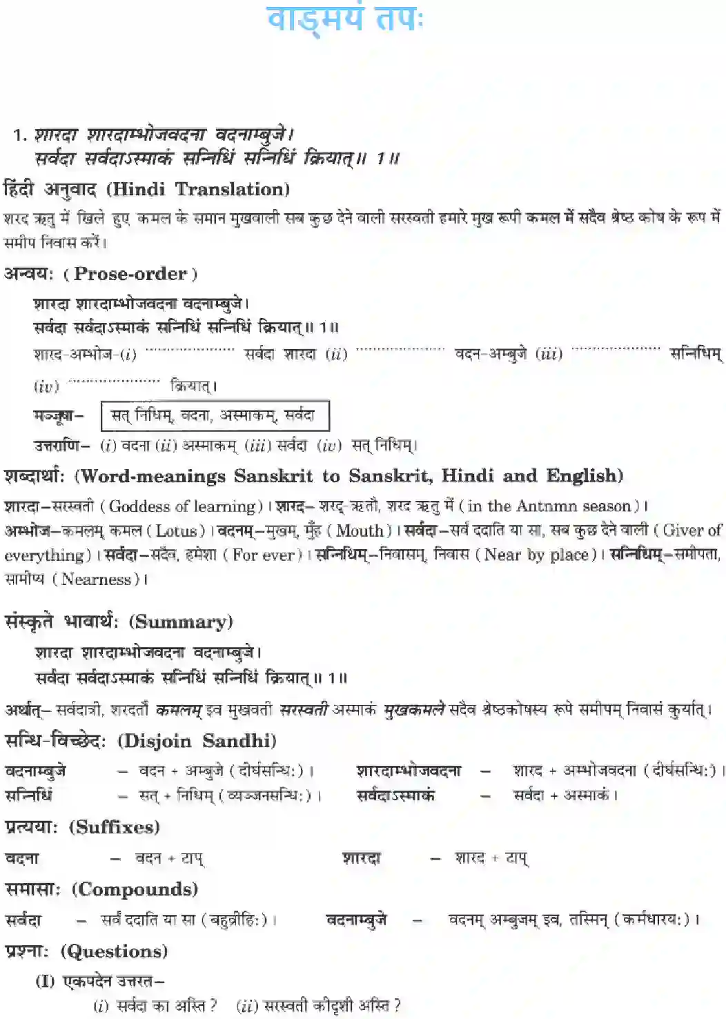NCERT-Solution-Class-10-Manika-Vadmayam-Tapah-3076-page-1