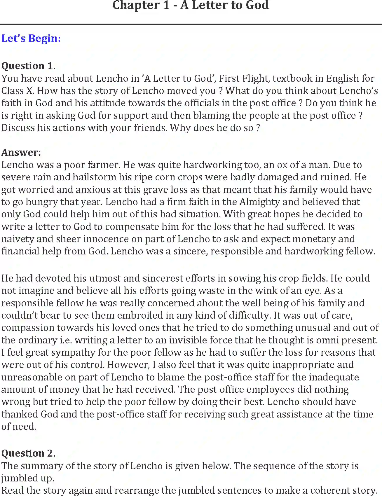 NCERT-Solution-Class-10-Words-and-Expressions-Unit-1-A-Letter-to-God-991-page-1