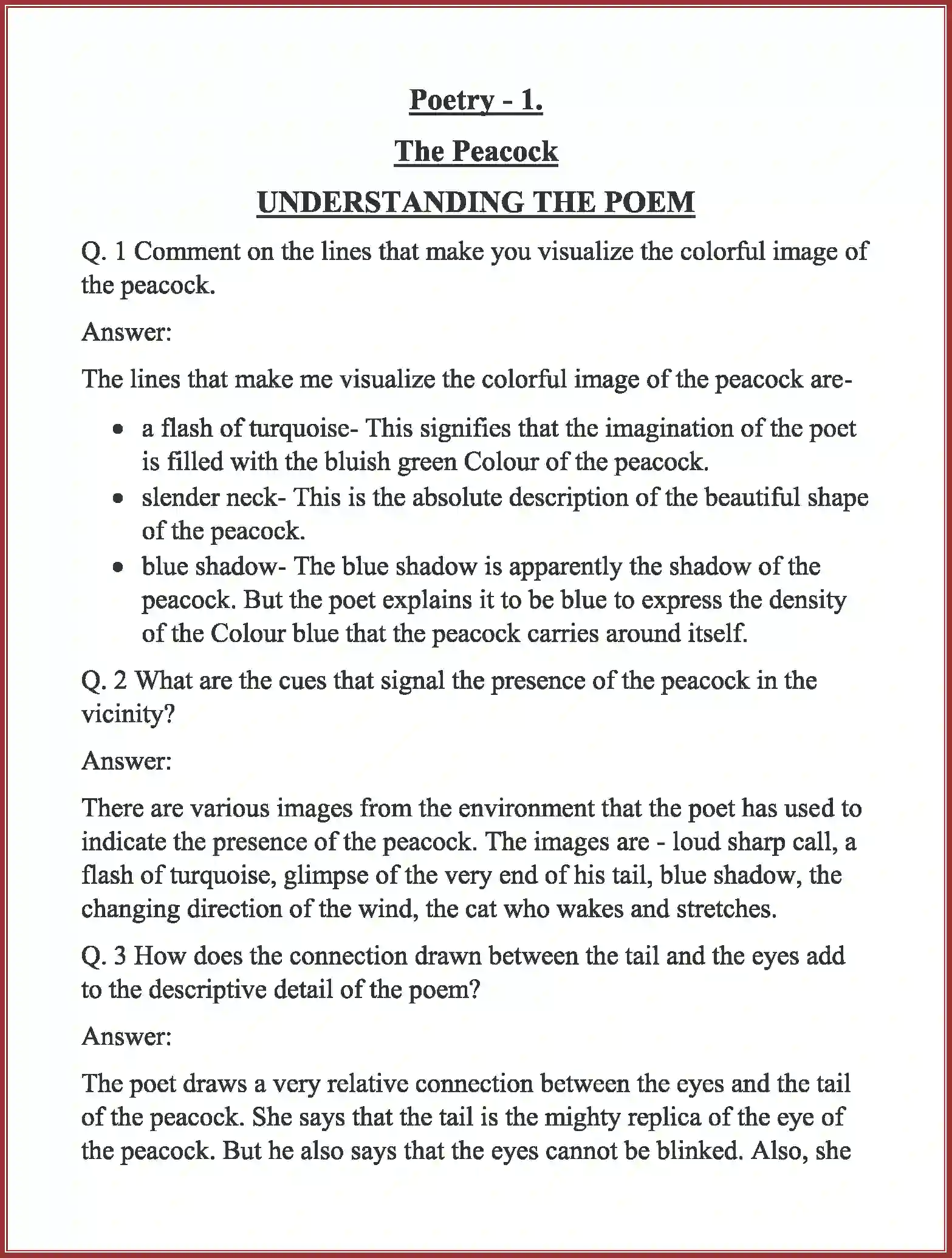 NCERT-Solution-Class-11-English-Woven-Words-Poetry-The-Peacock-2713-page-1