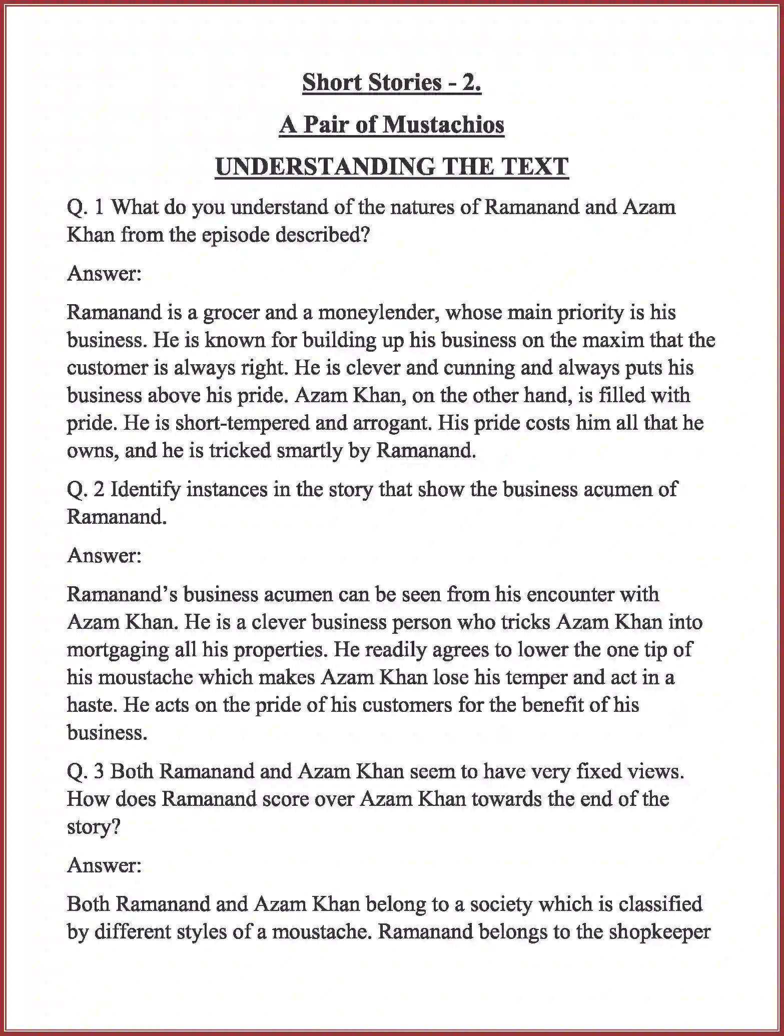 NCERT-Solution-Class-11-English-Woven-Words-Short-Stories-A-Pair-of-Mustachios-2726-page-1