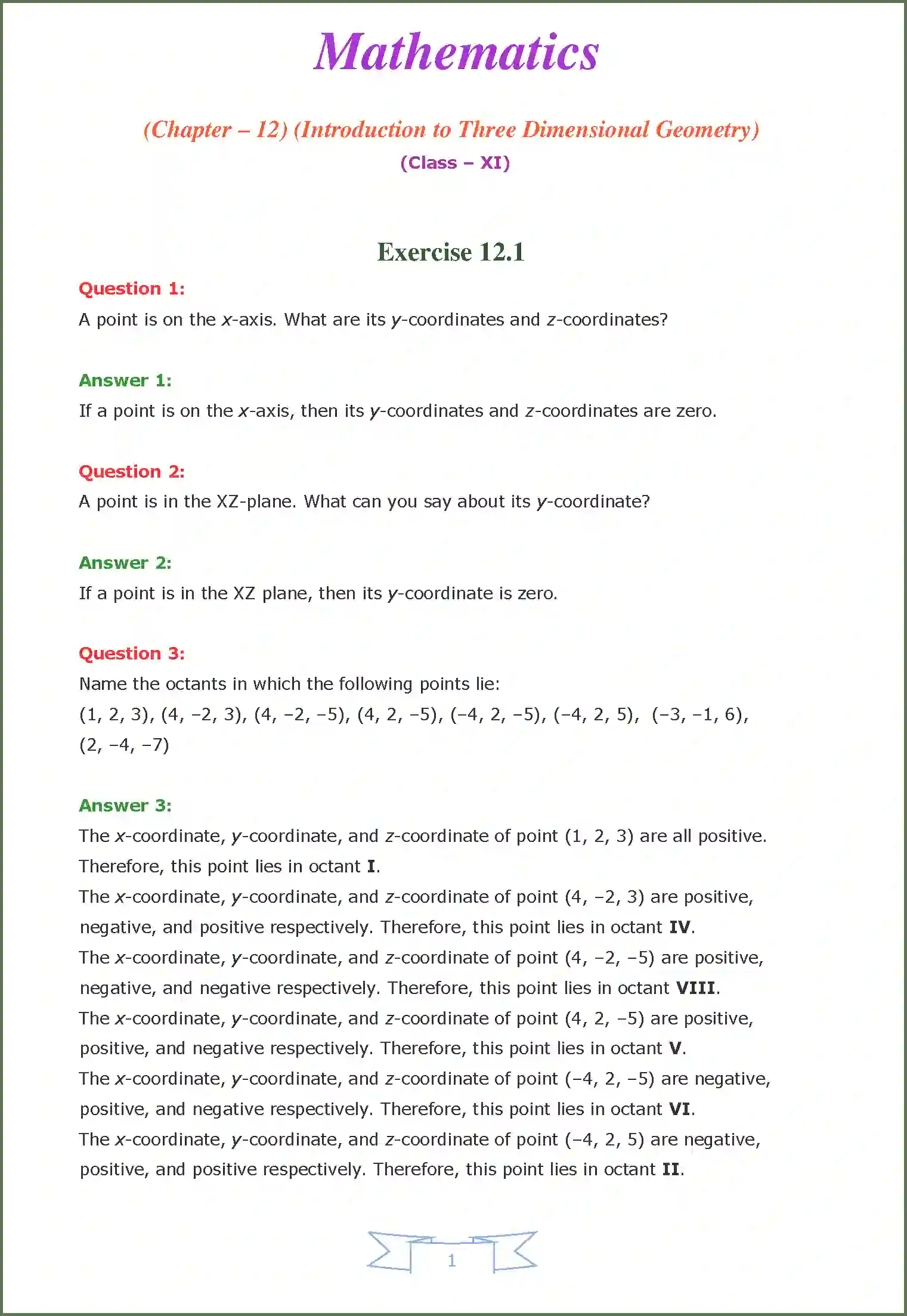 NCERT-Solution-Class-11-Maths-Chapter-12-Introduction-to-Three-Dimensional-Geometry-2575-page-1